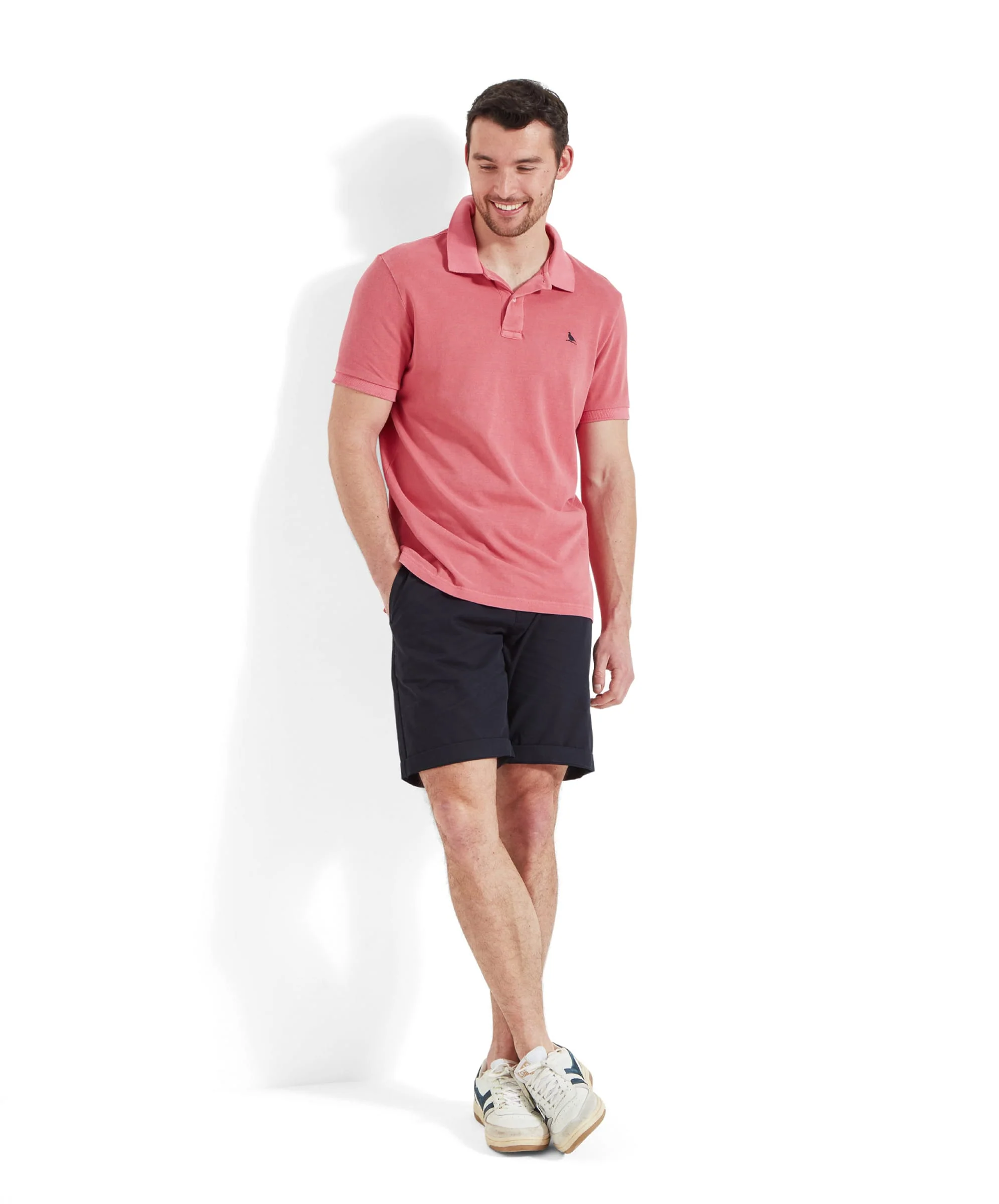 St Ives Garment Dyed Polo Shirt - Coral - Image 3