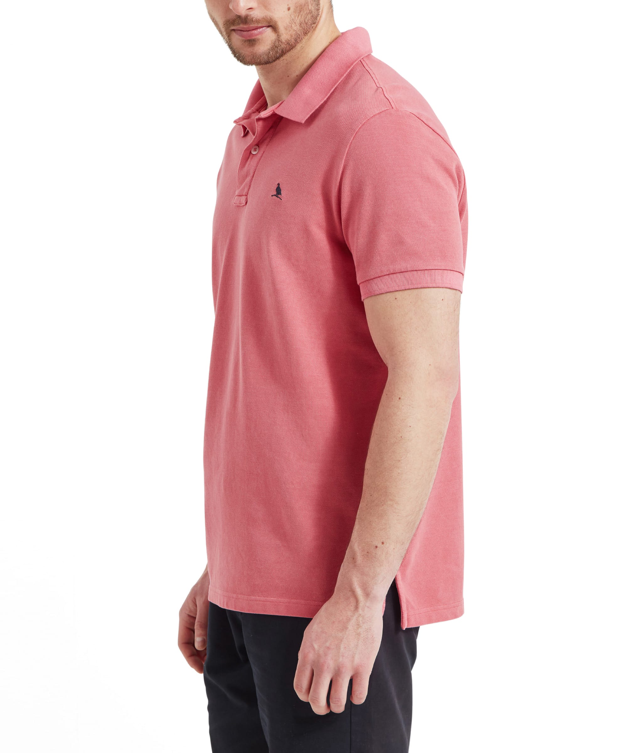 St Ives Garment Dyed Polo Shirt - Coral - Image 4