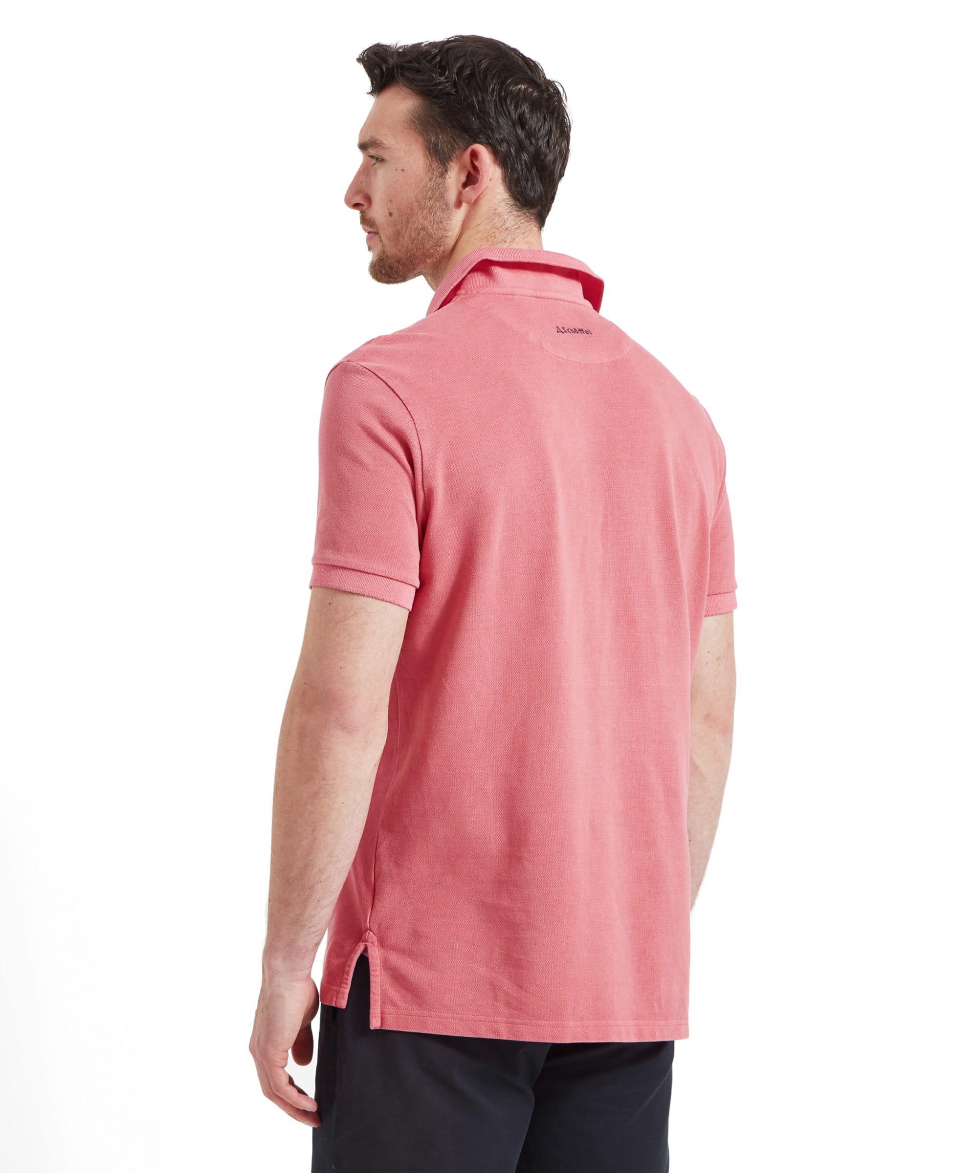 St Ives Garment Dyed Polo Shirt - Coral - Image 5