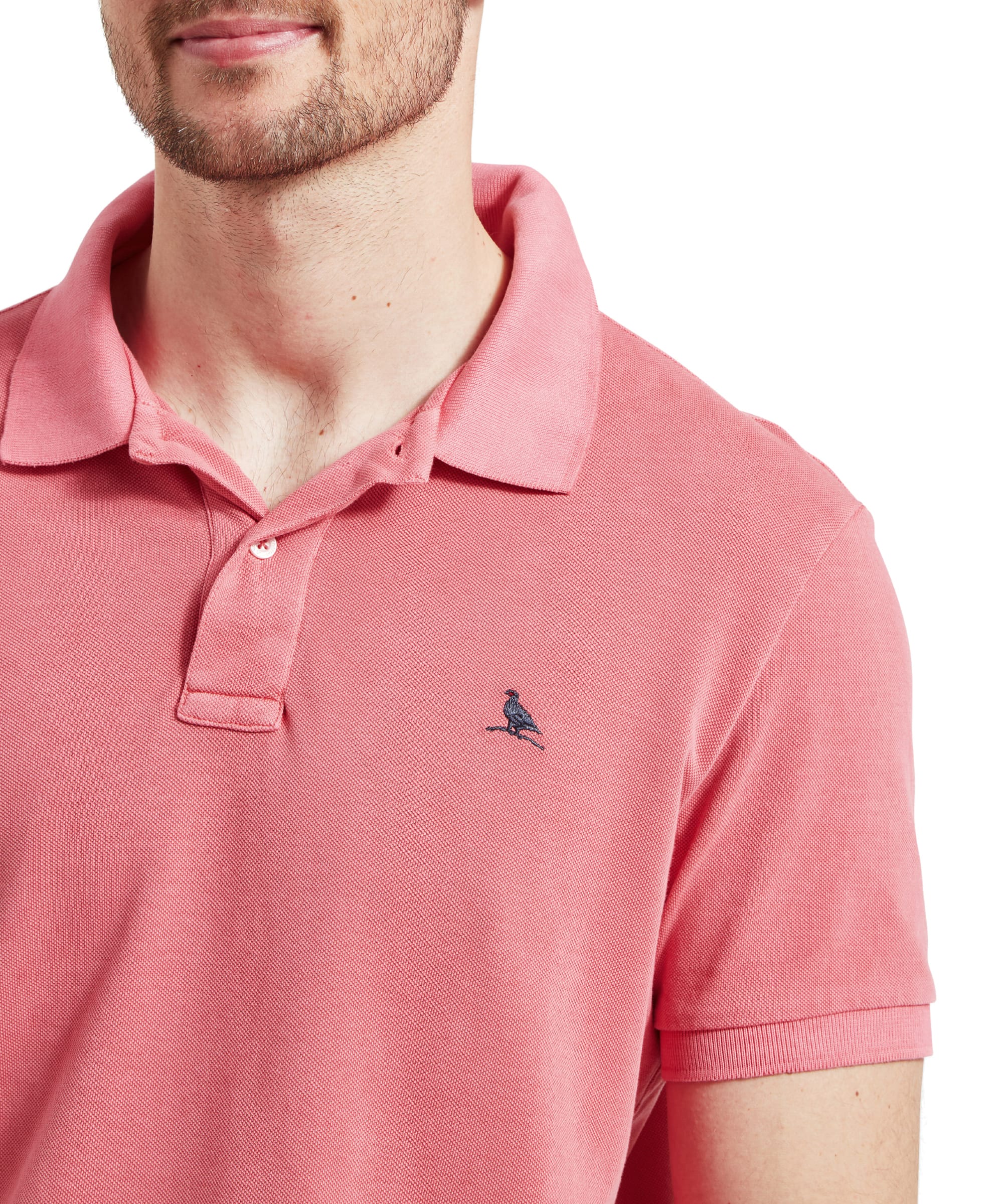 St Ives Garment Dyed Polo Shirt - Coral - Image 6