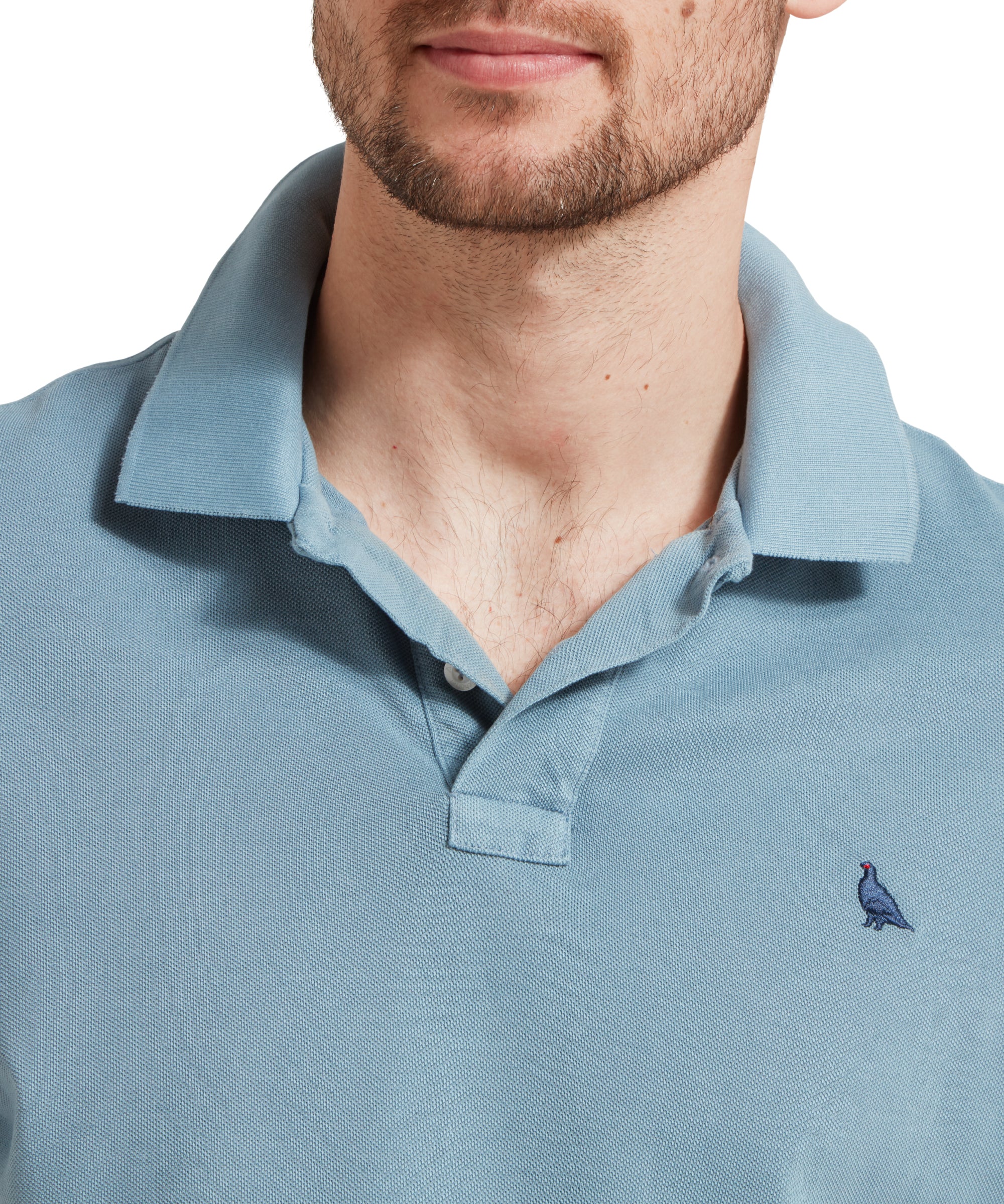St Ives Garment Dyed Polo Shirt - Dark Pigeon Blue - Image 8