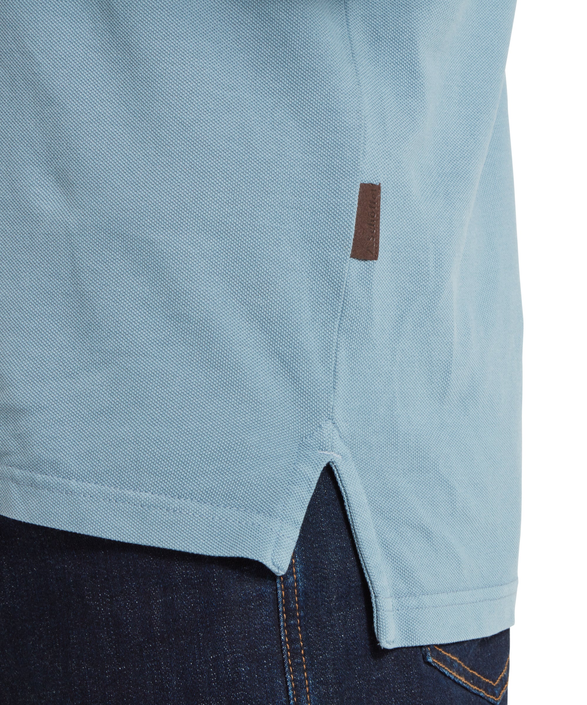 St Ives Garment Dyed Polo Shirt - Dark Pigeon Blue - Image 9
