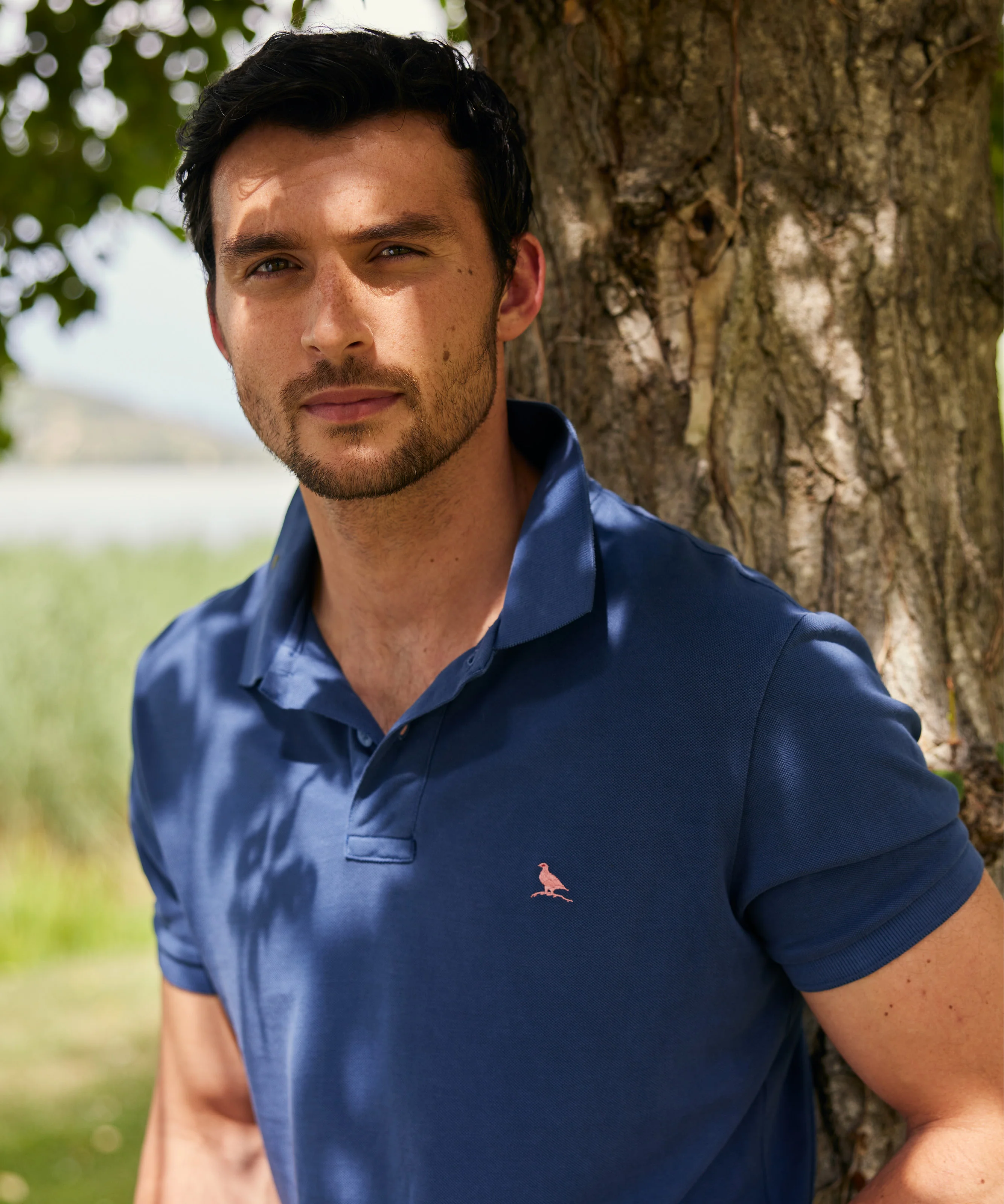 St Ives Garment Dyed Polo Shirt - French Navy - Image 2