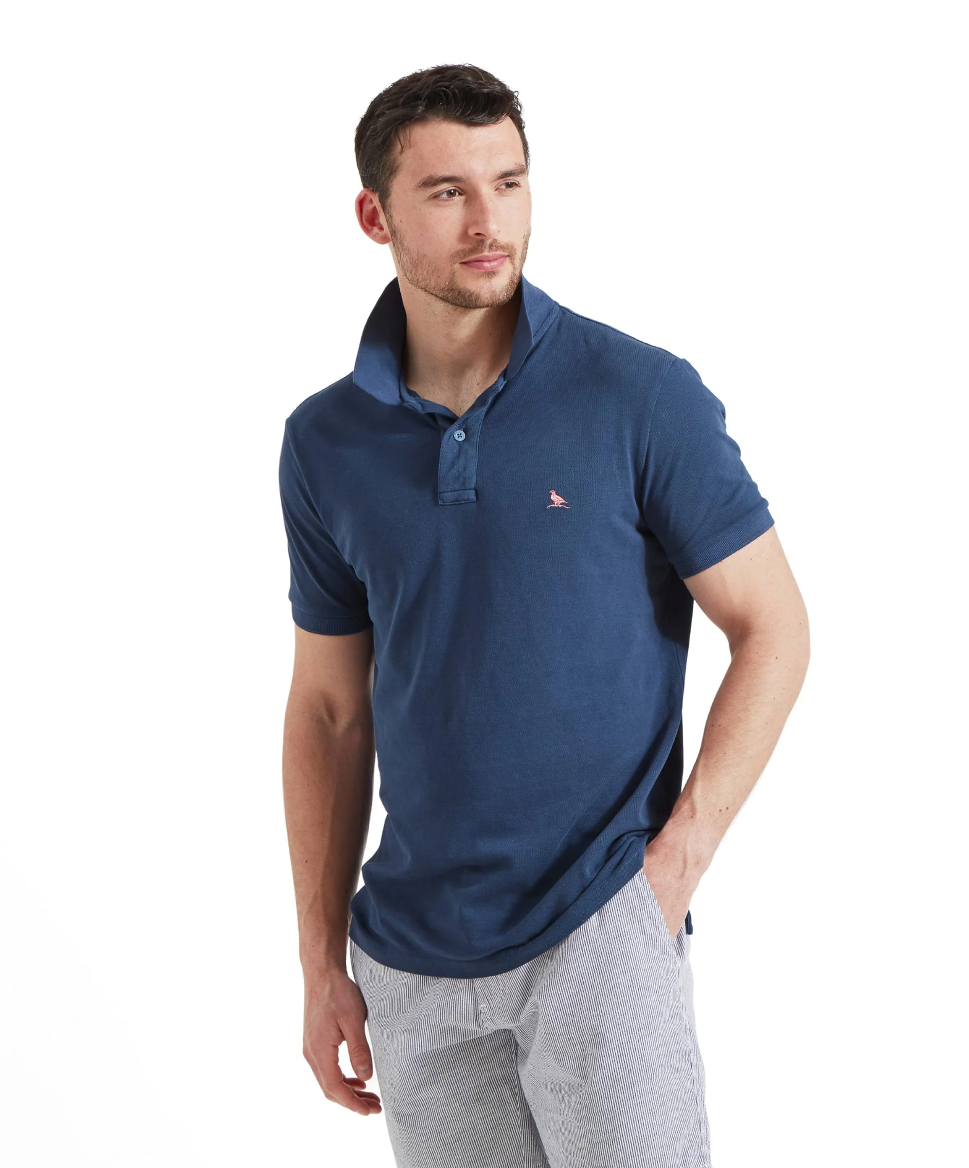 St Ives Garment Dyed Polo Shirt - French Navy - Image 3