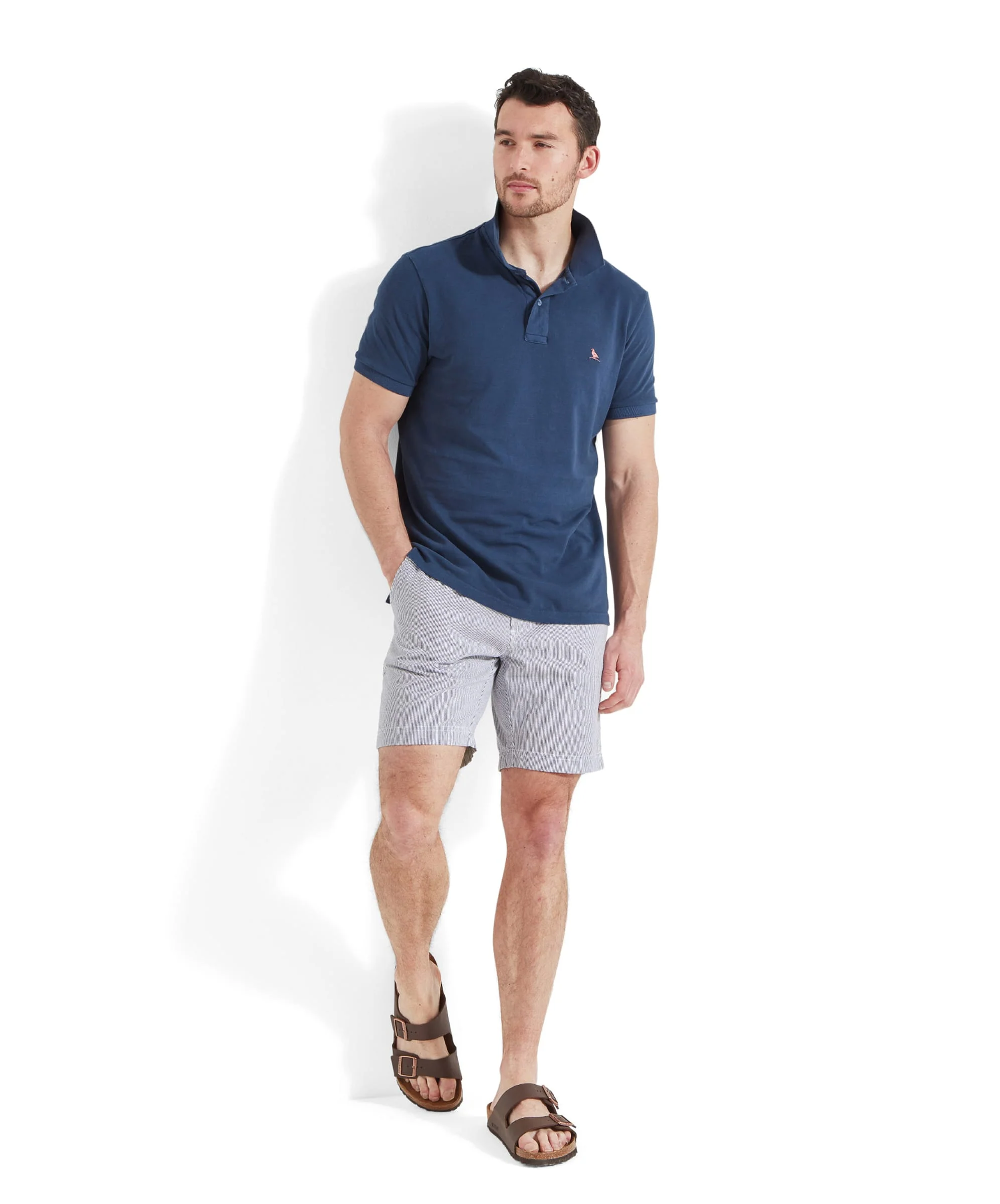 St Ives Garment Dyed Polo Shirt - French Navy - Image 4