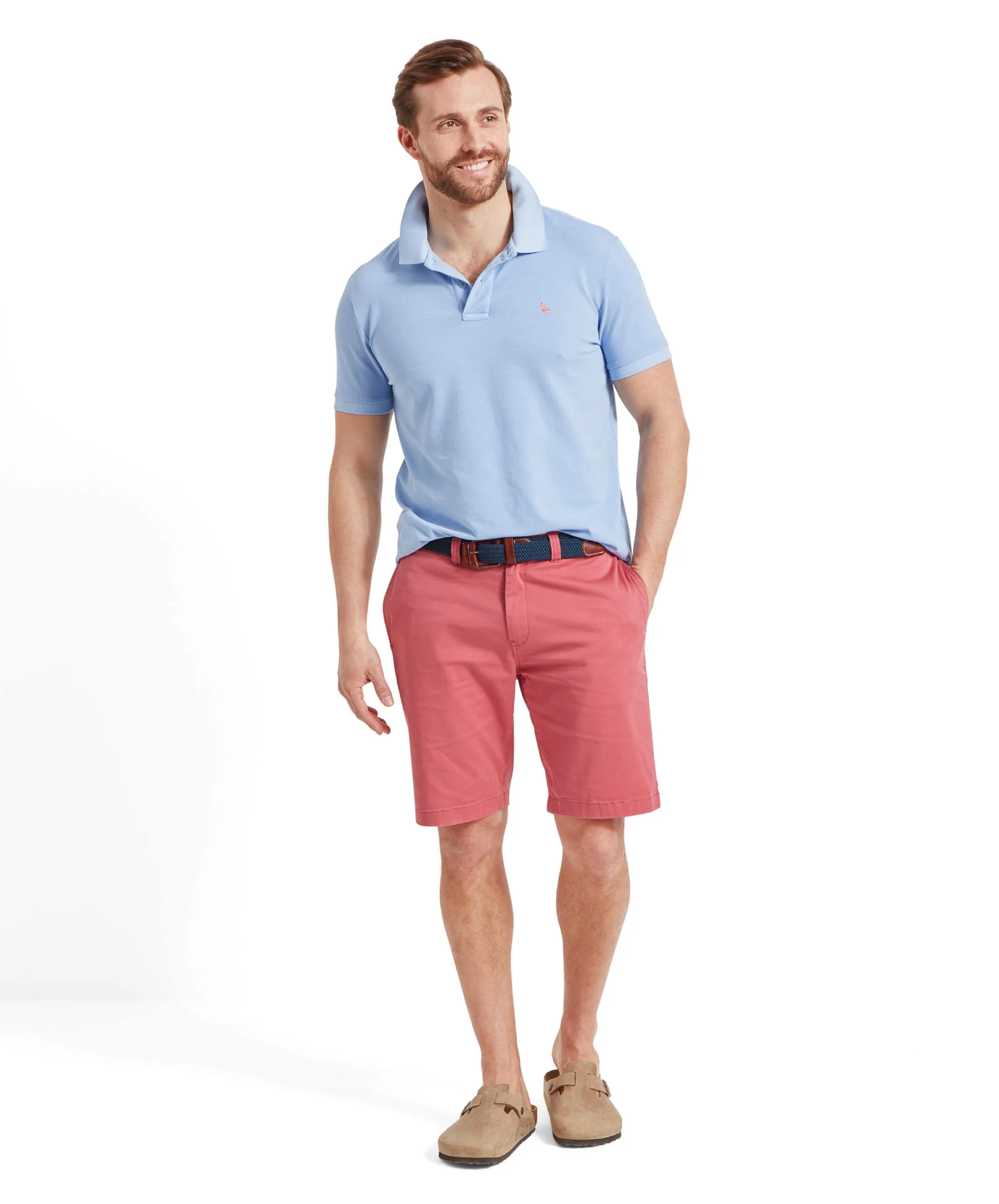 St Ives Garment Dyed Polo Shirt - Pale Blue - Image 3