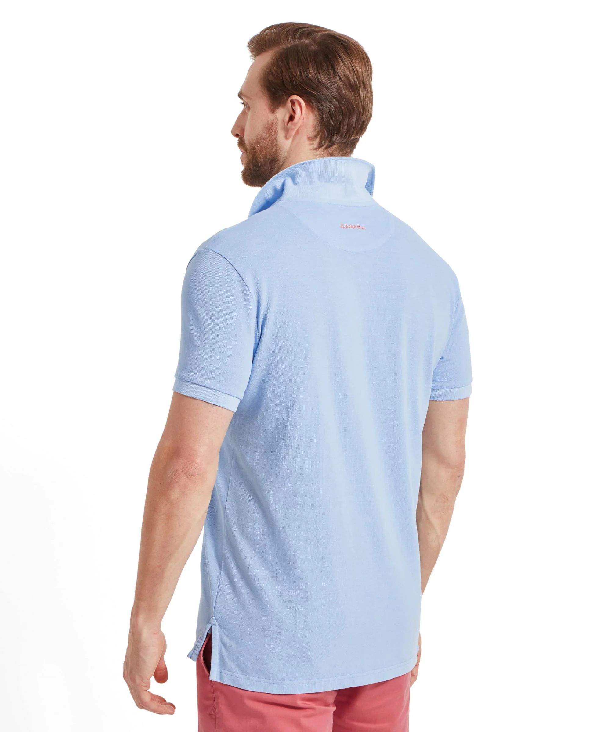 St Ives Garment Dyed Polo Shirt - Pale Blue - Image 5