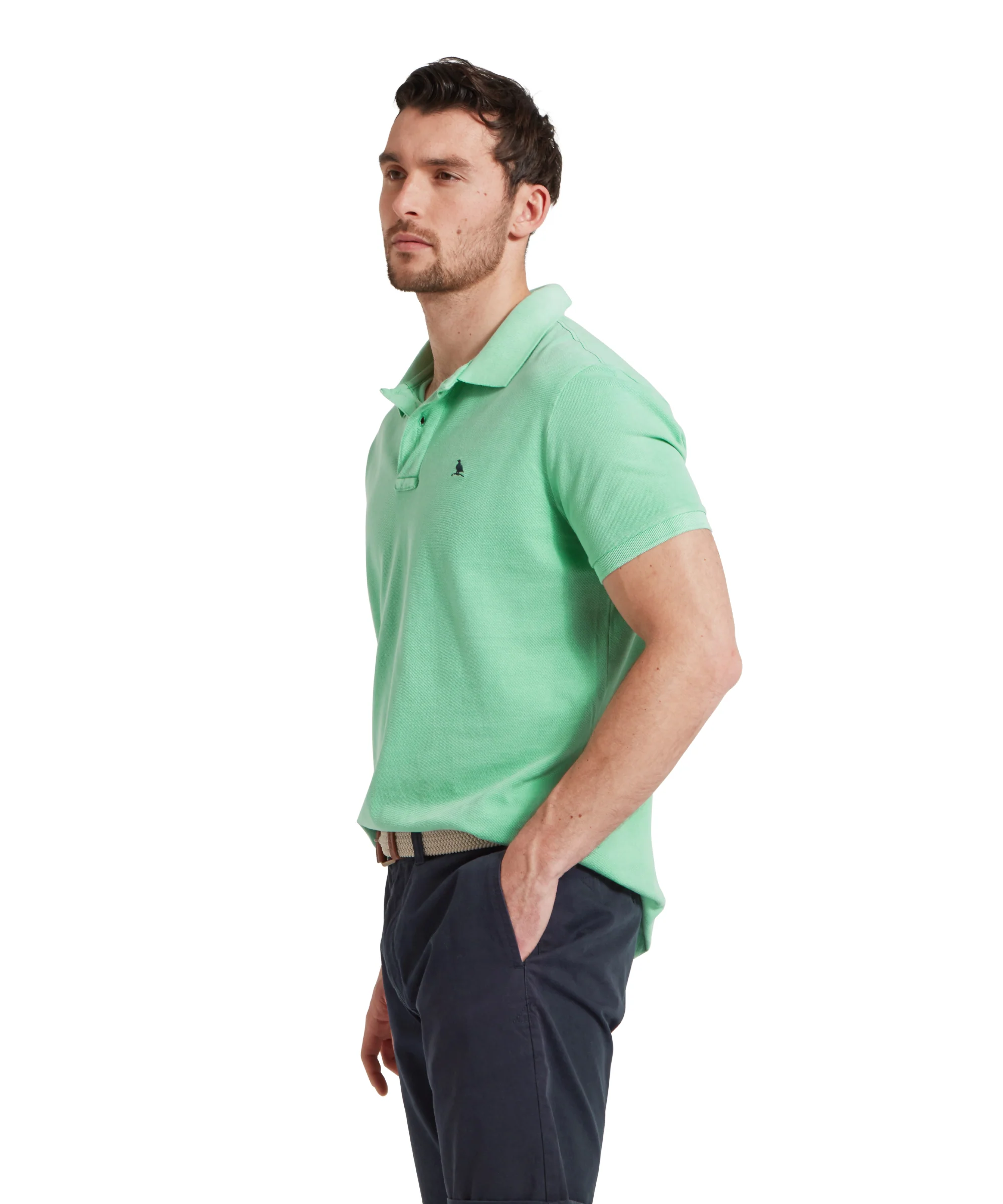 St Ives Garment Dyed Polo Shirt - Sea Green - Image 5