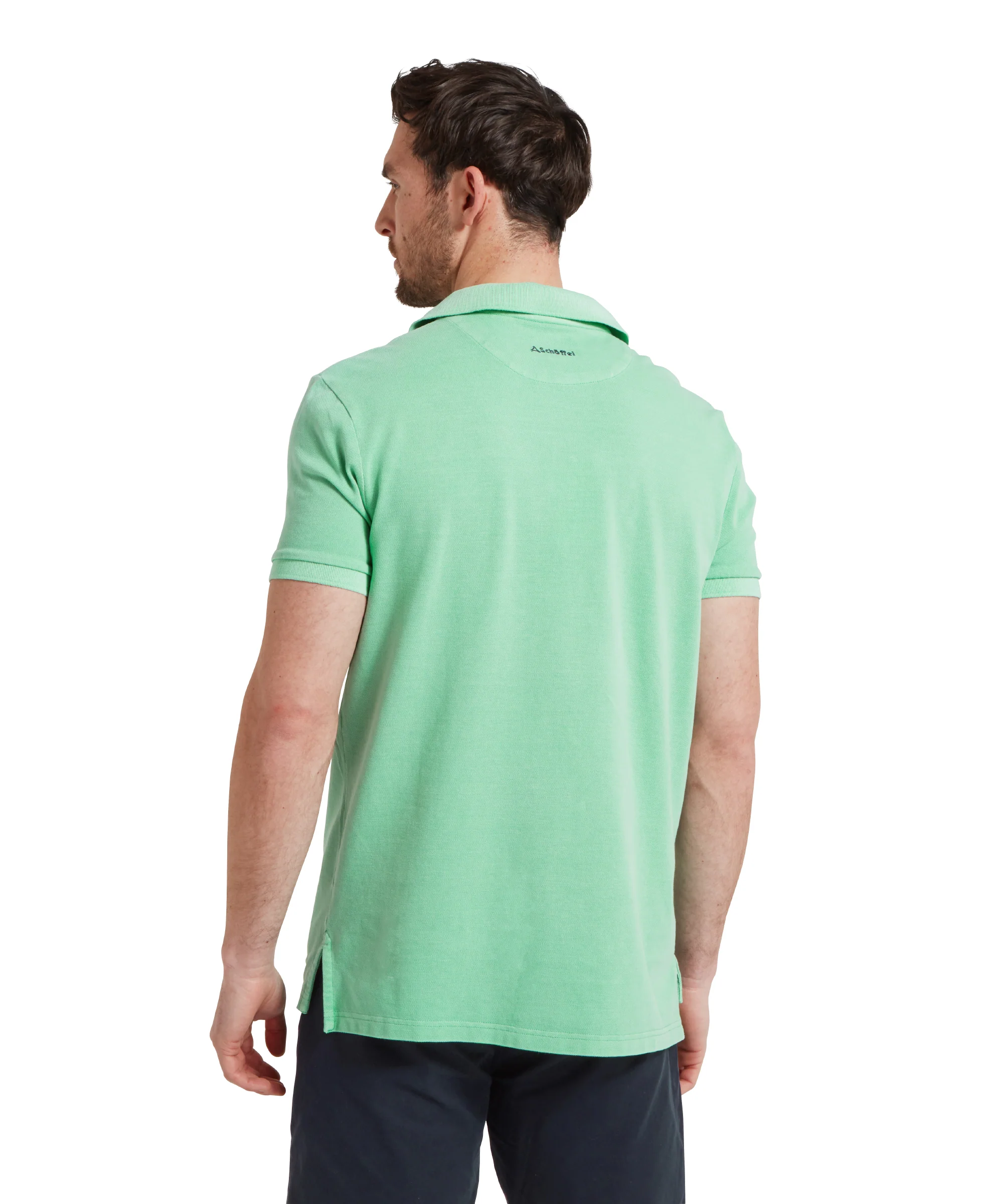 St Ives Garment Dyed Polo Shirt - Sea Green - Image 6