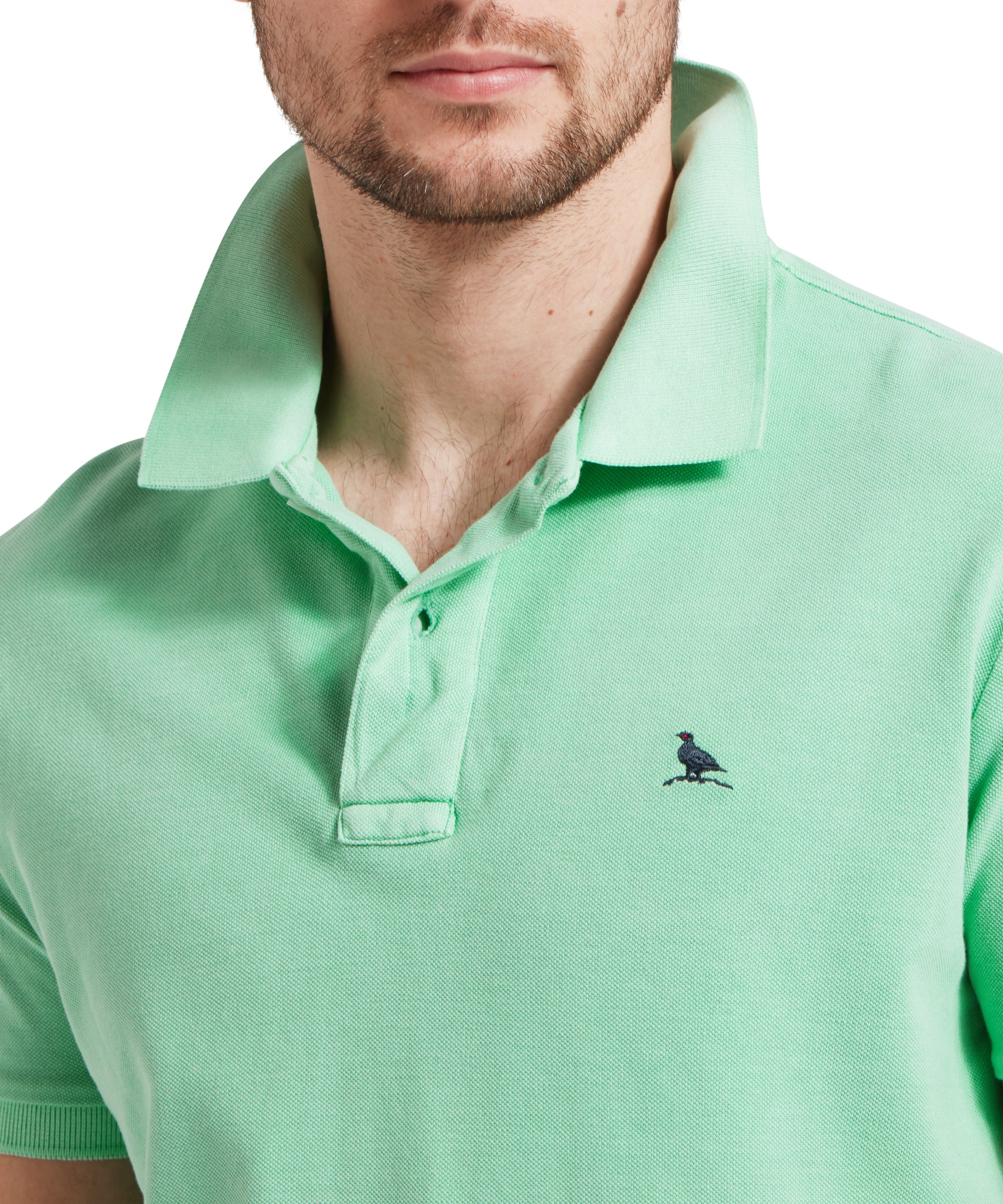 St Ives Garment Dyed Polo Shirt - Sea Green - Image 7