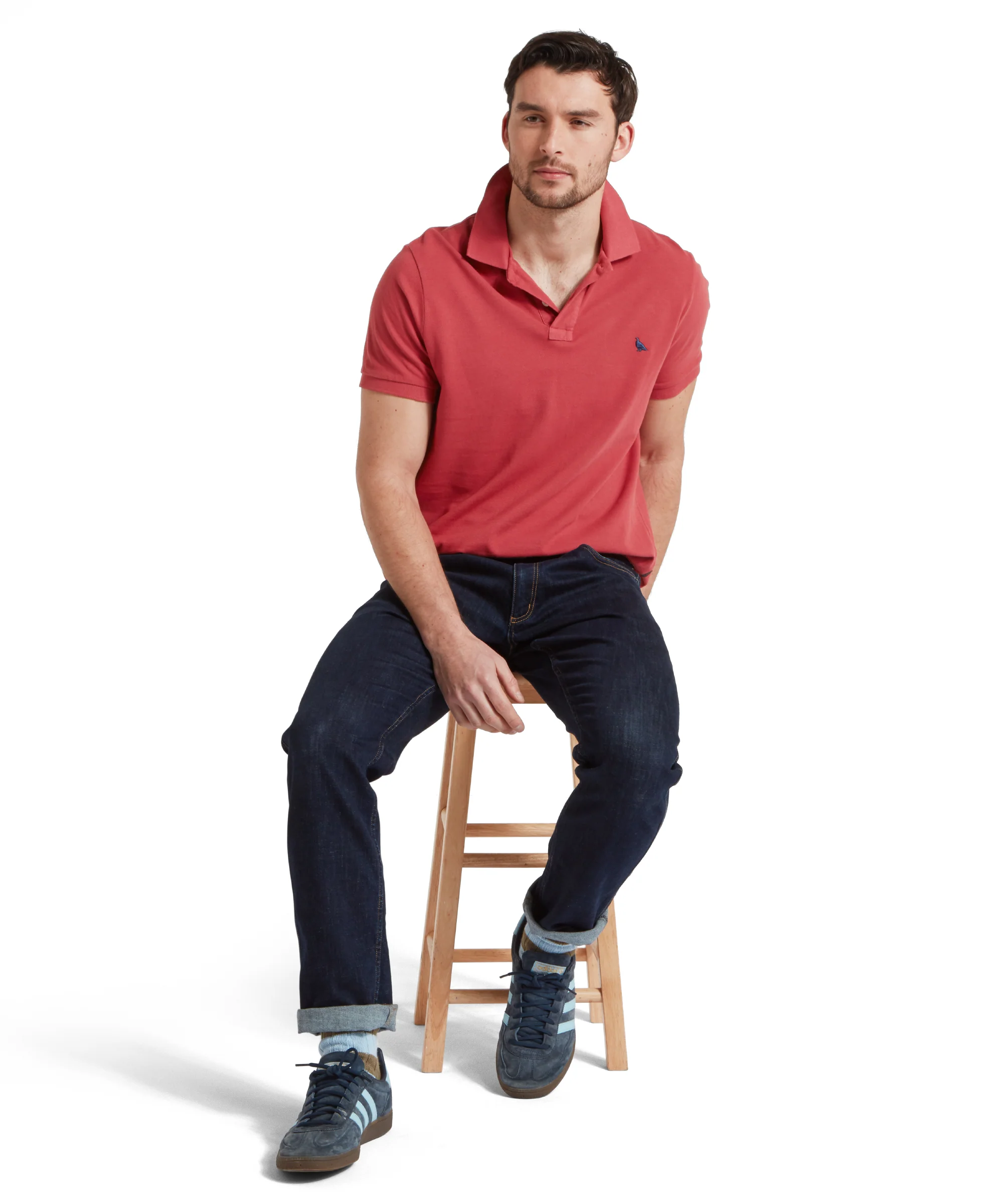 St Ives Garment Dyed Polo Shirt - Slate Red - Image 4