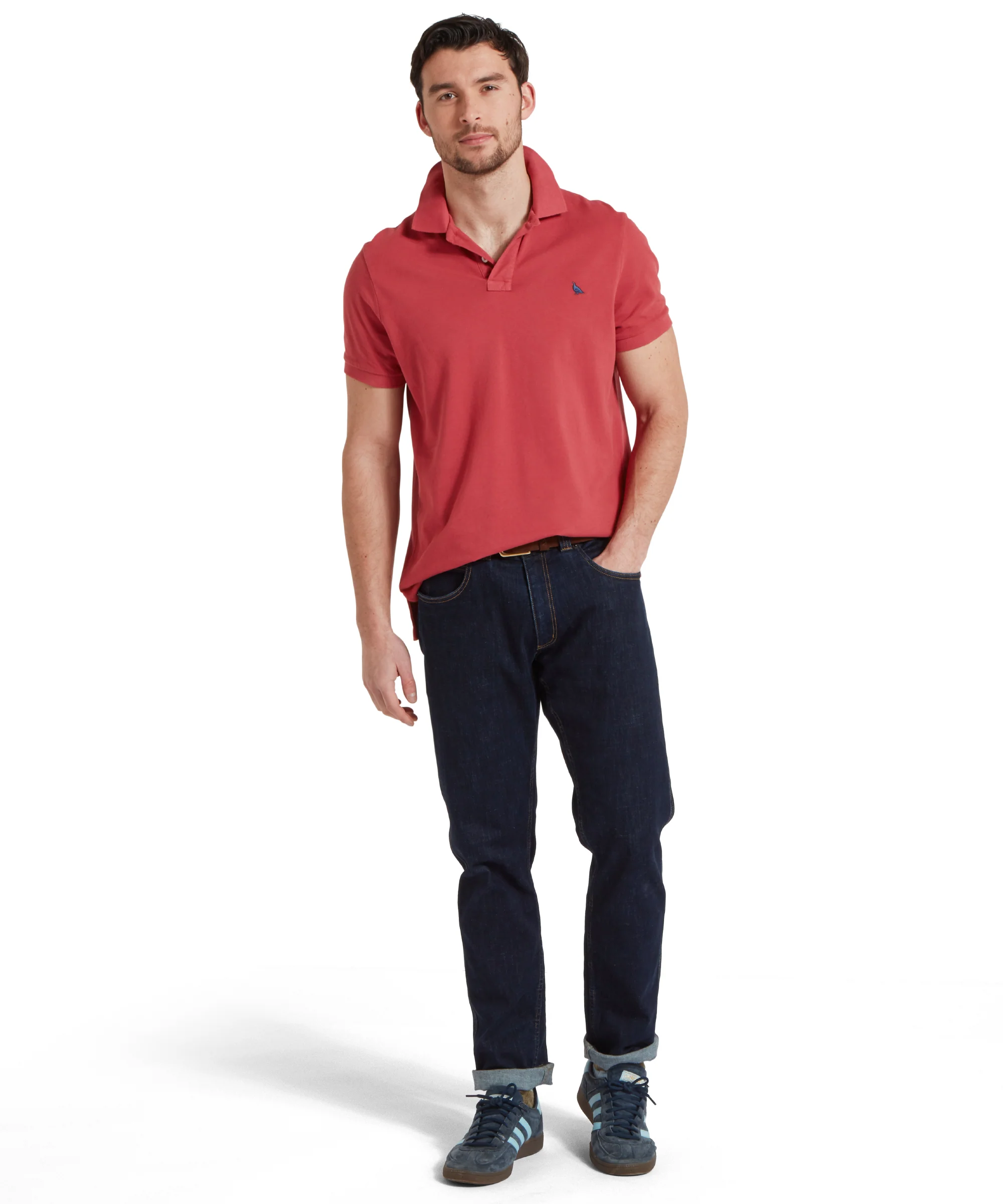 St Ives Garment Dyed Polo Shirt - Slate Red - Image 5