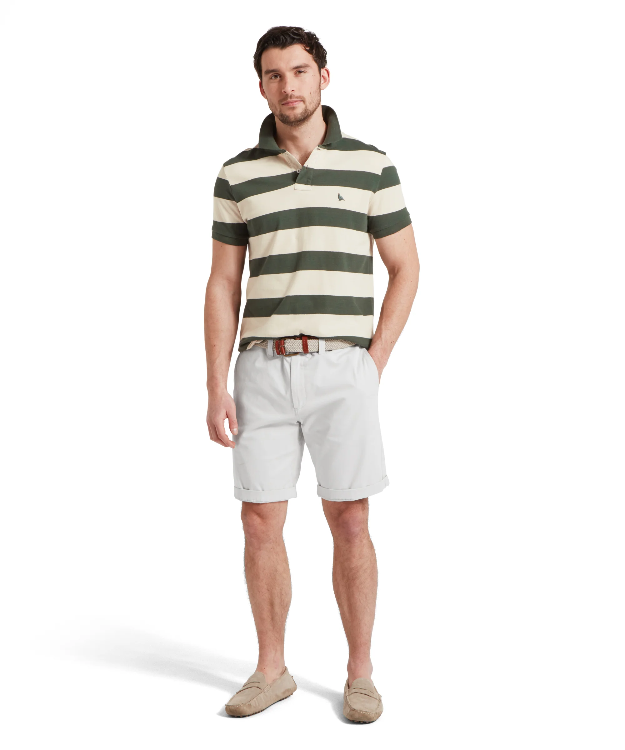 St Ives Heritage Polo Shirt - Green Stripe - Image 4