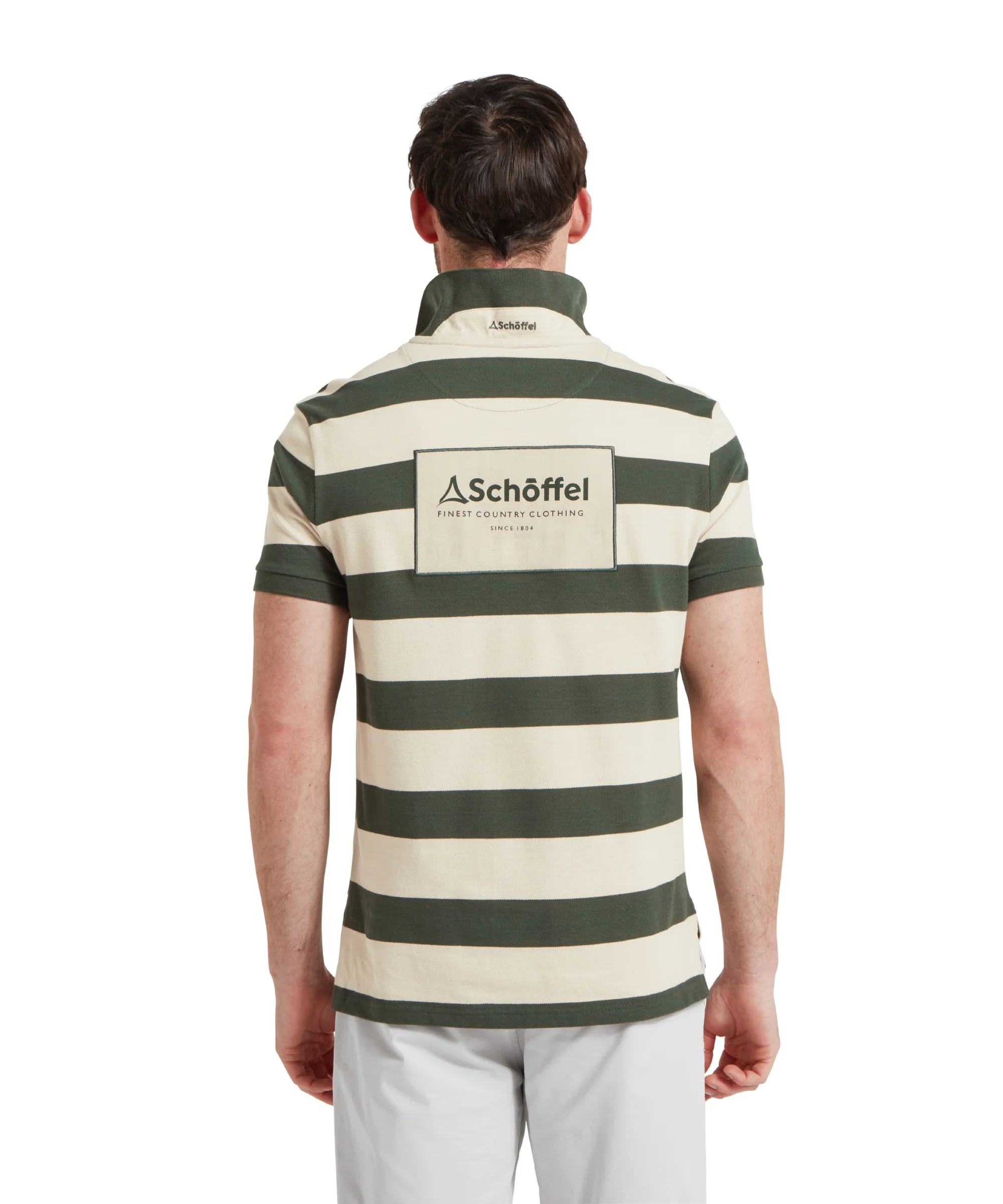 St Ives Heritage Polo Shirt - Green Stripe - Image 6