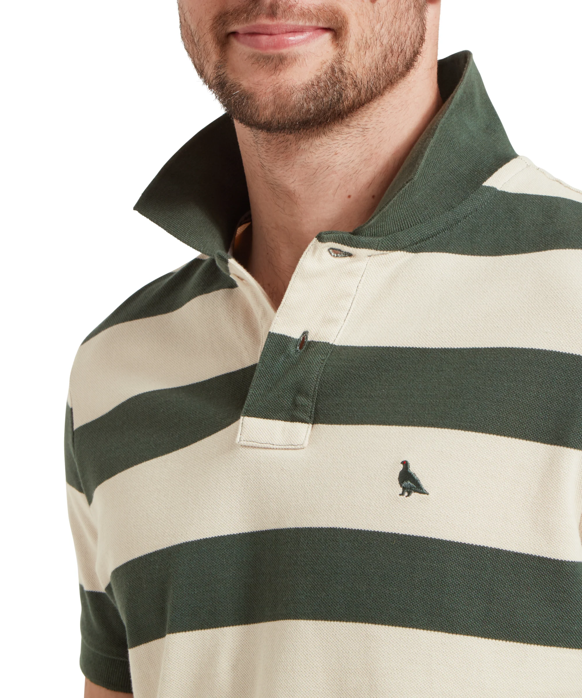 St Ives Heritage Polo Shirt - Green Stripe - Image 8