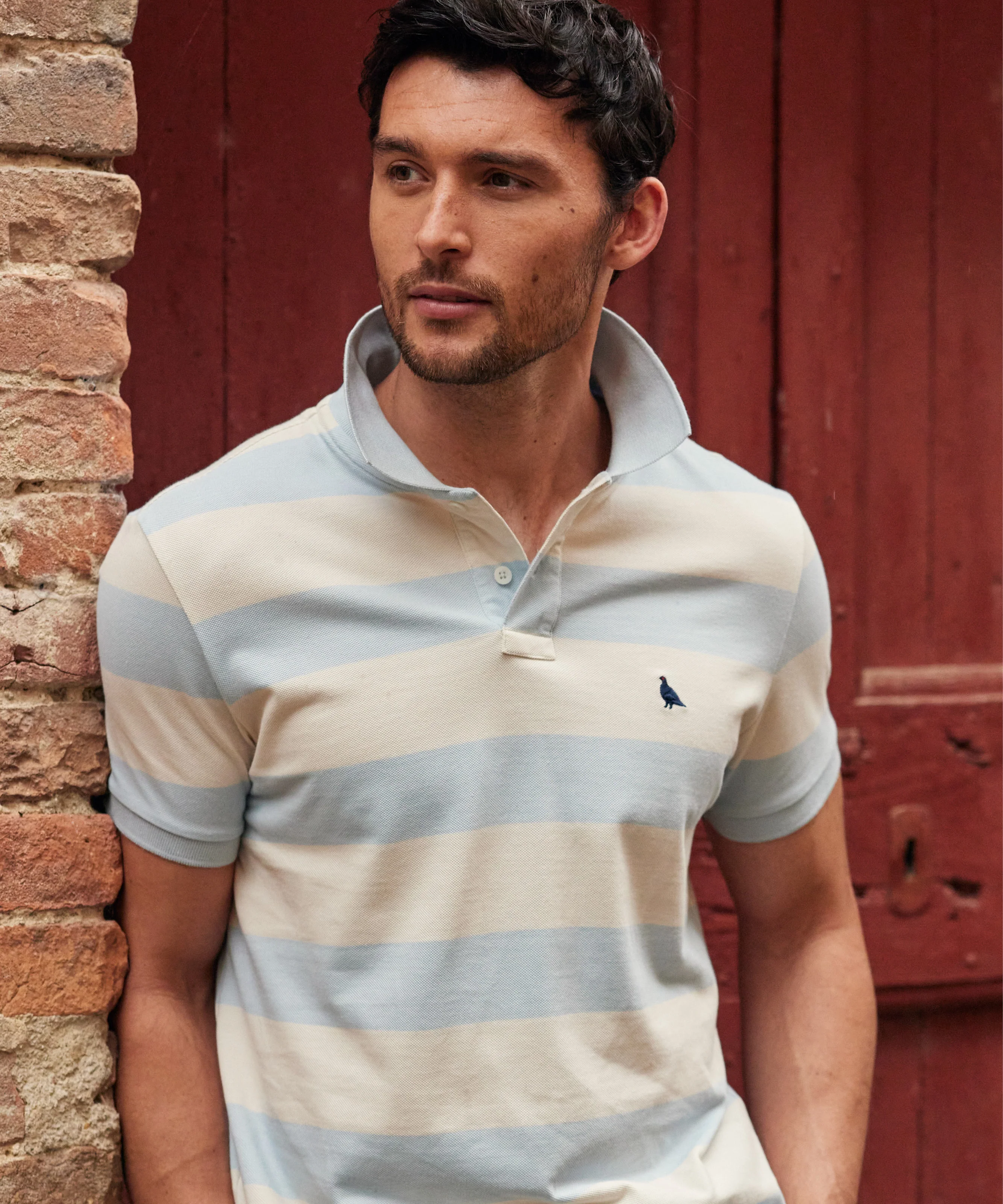 St Ives Heritage Polo Shirt - Pale Blue Stripe - Image 2