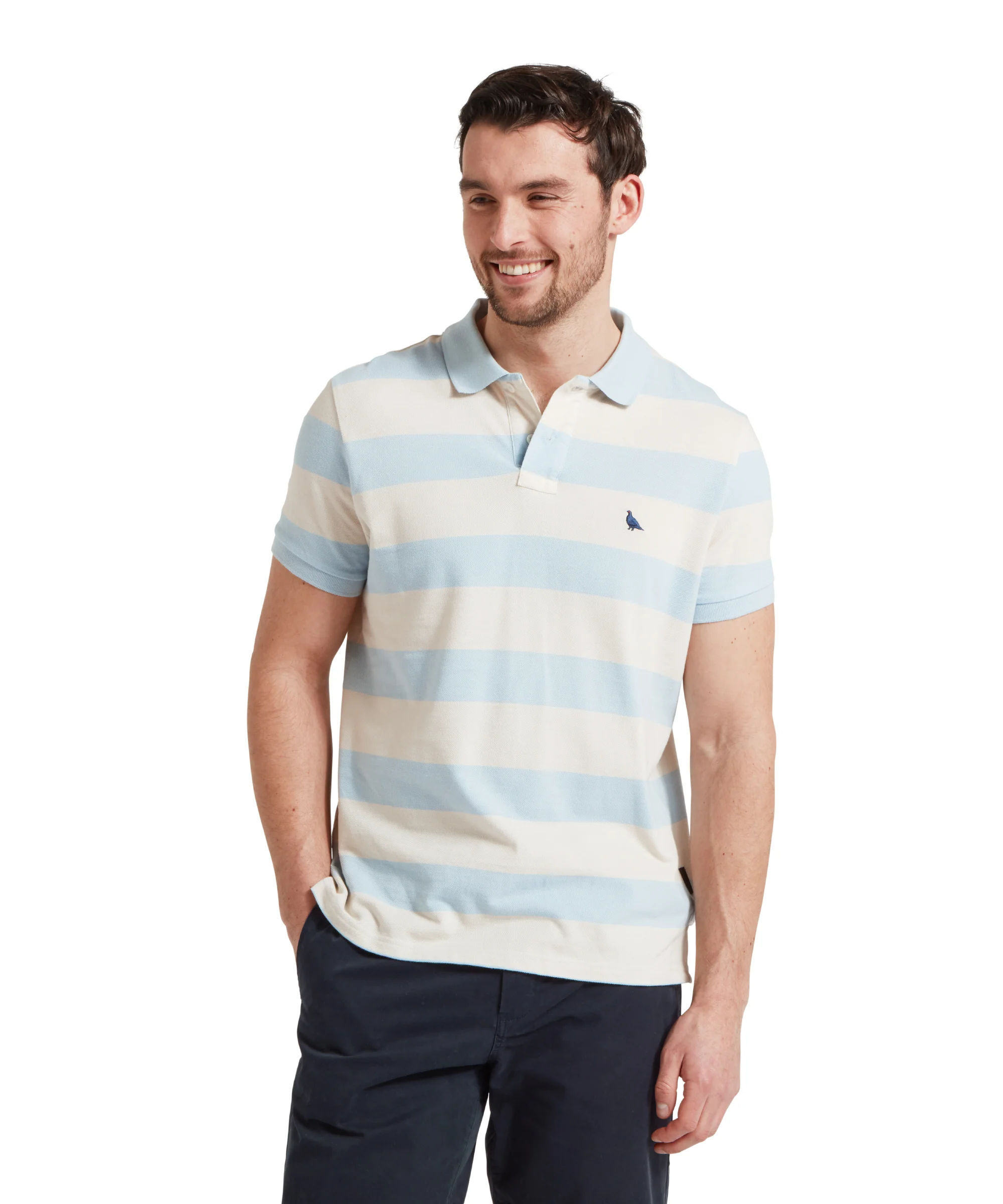 St Ives Heritage Polo Shirt - Pale Blue Stripe - Image 3