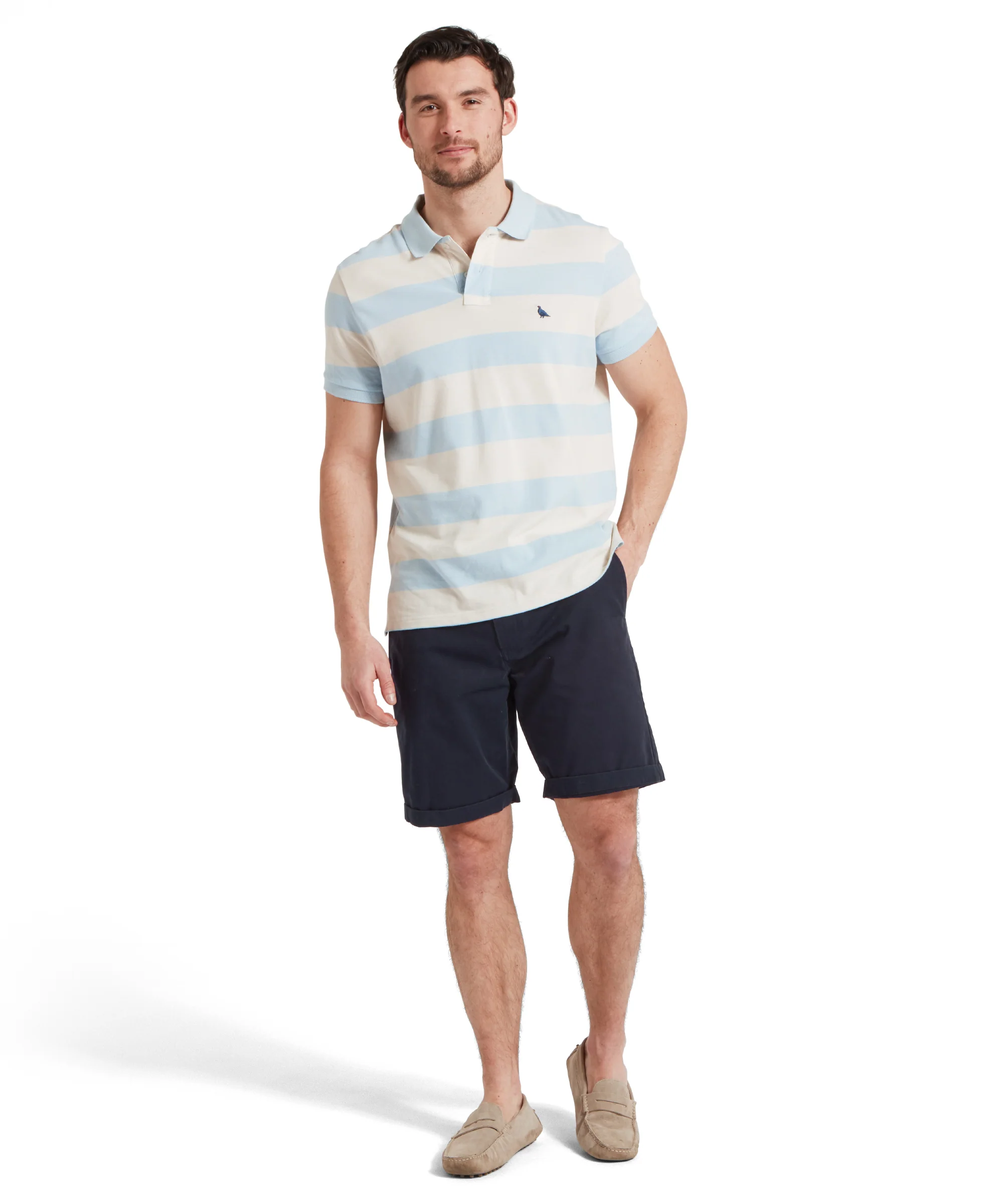 St Ives Heritage Polo Shirt - Pale Blue Stripe - Image 4