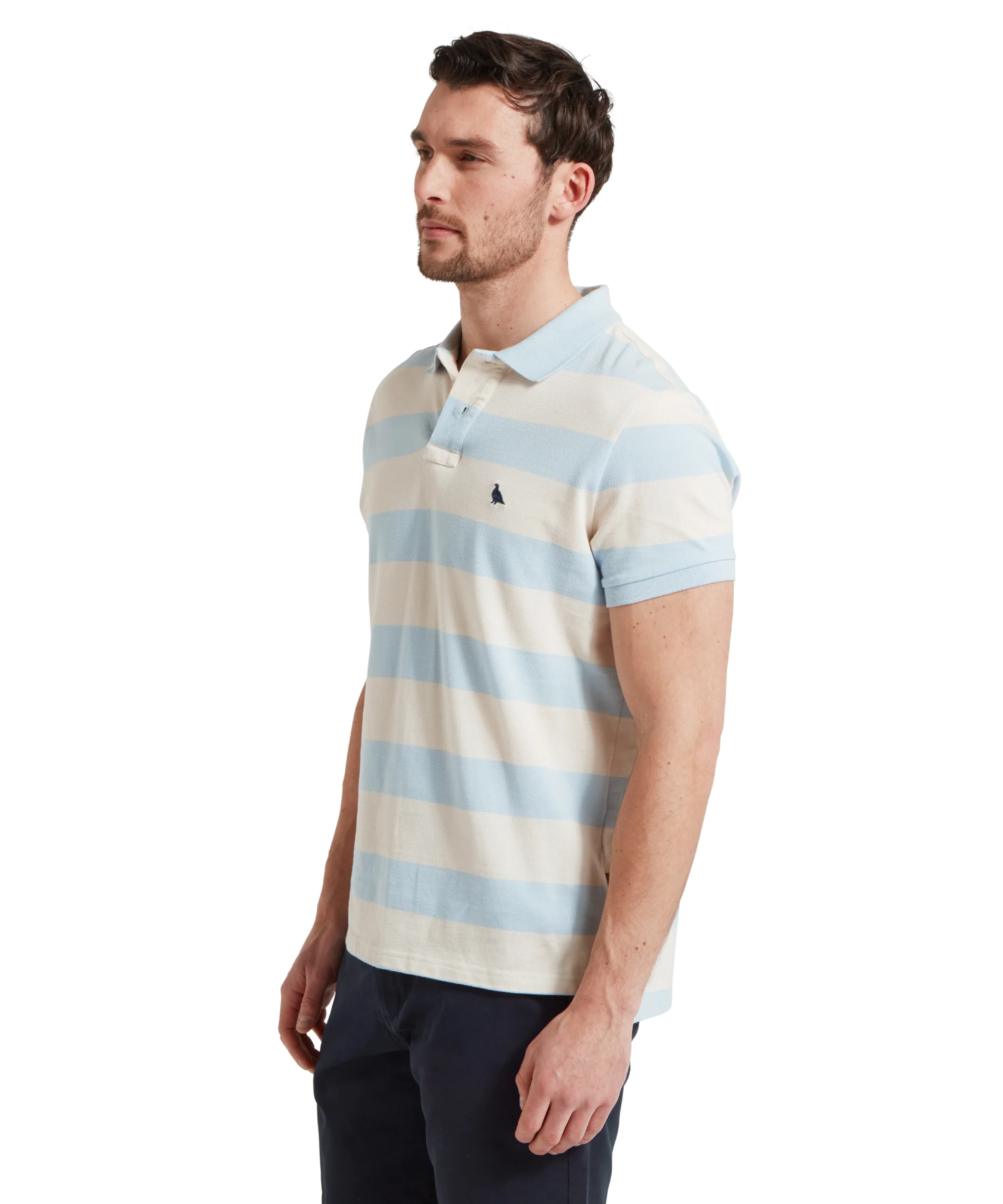 St Ives Heritage Polo Shirt - Pale Blue Stripe - Image 5
