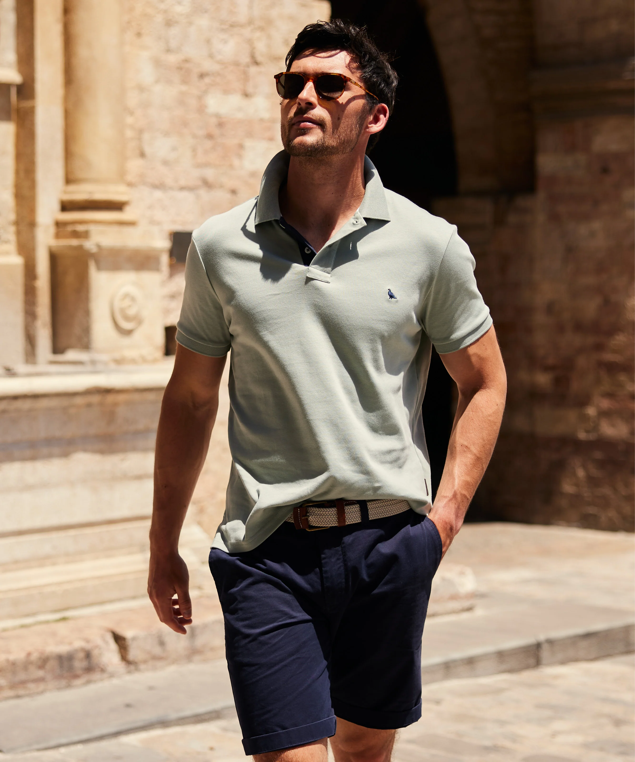 St Ives Jersey Polo Shirt - Aqua Grey - Image 2