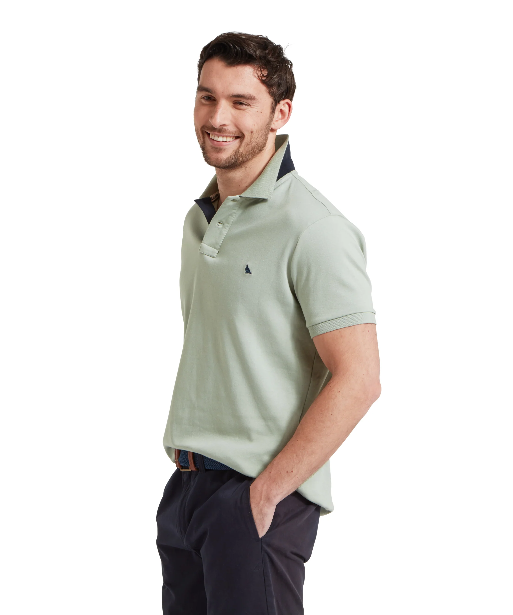St Ives Jersey Polo Shirt - Aqua Grey - Image 5