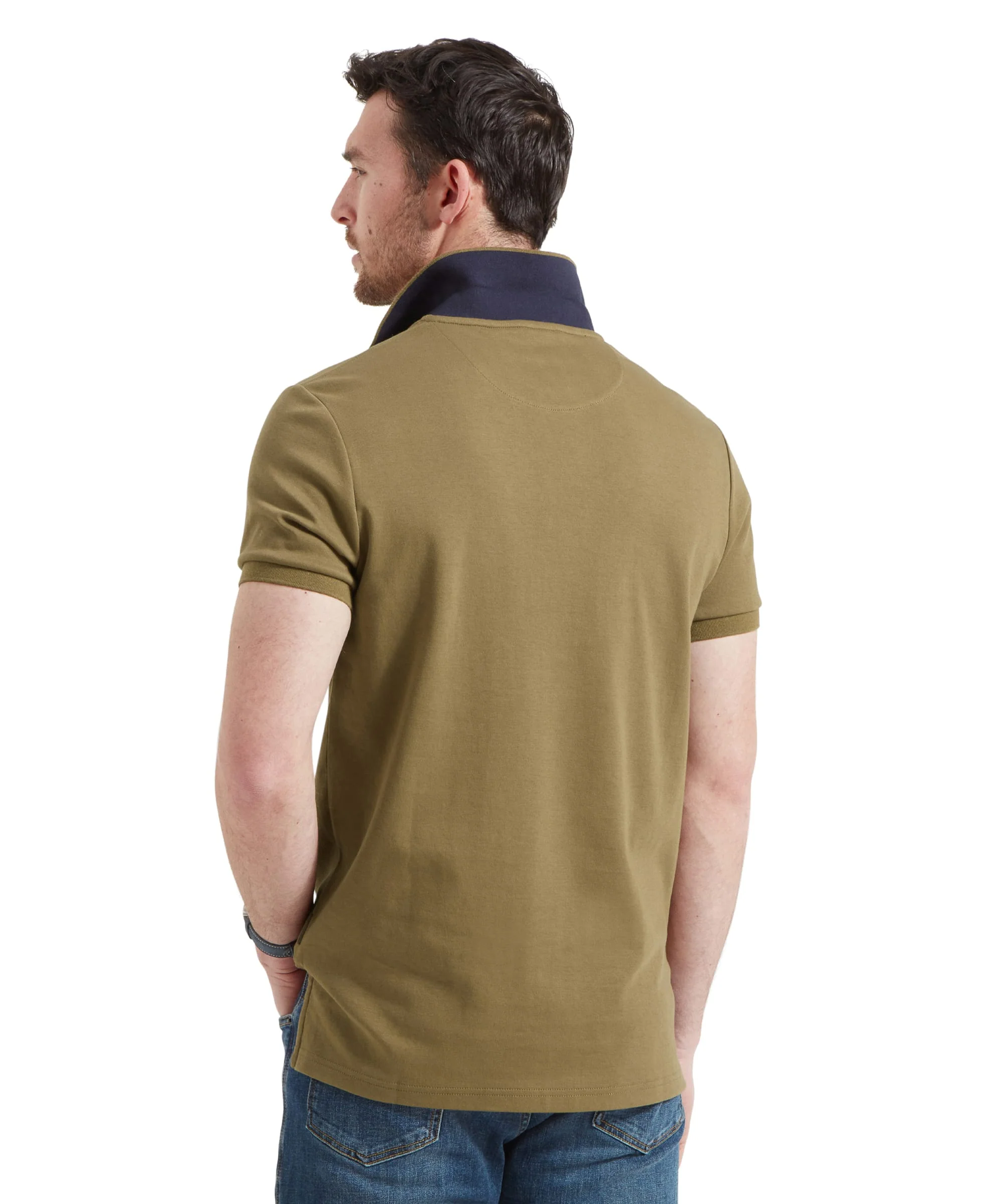 St Ives Jersey Polo Shirt - Dark Khaki Green - Image 5