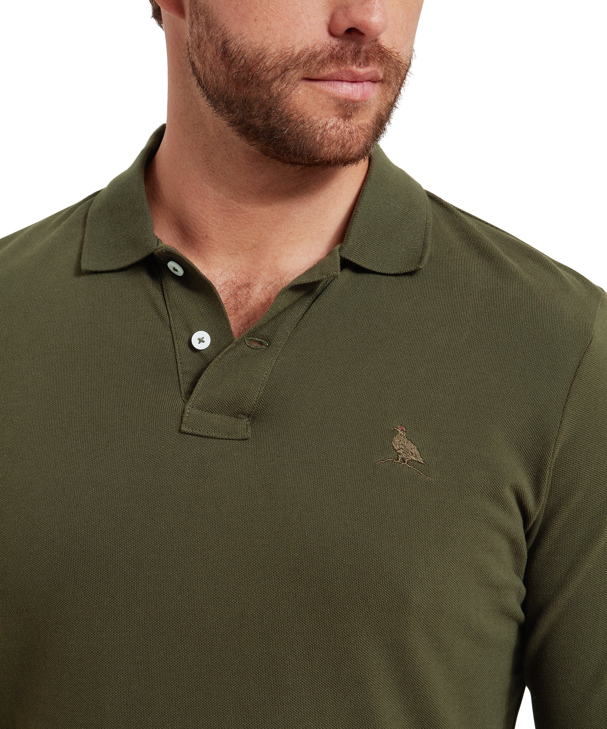 St Ives Long Sleeve Polo Shirt - Forest - Image 6