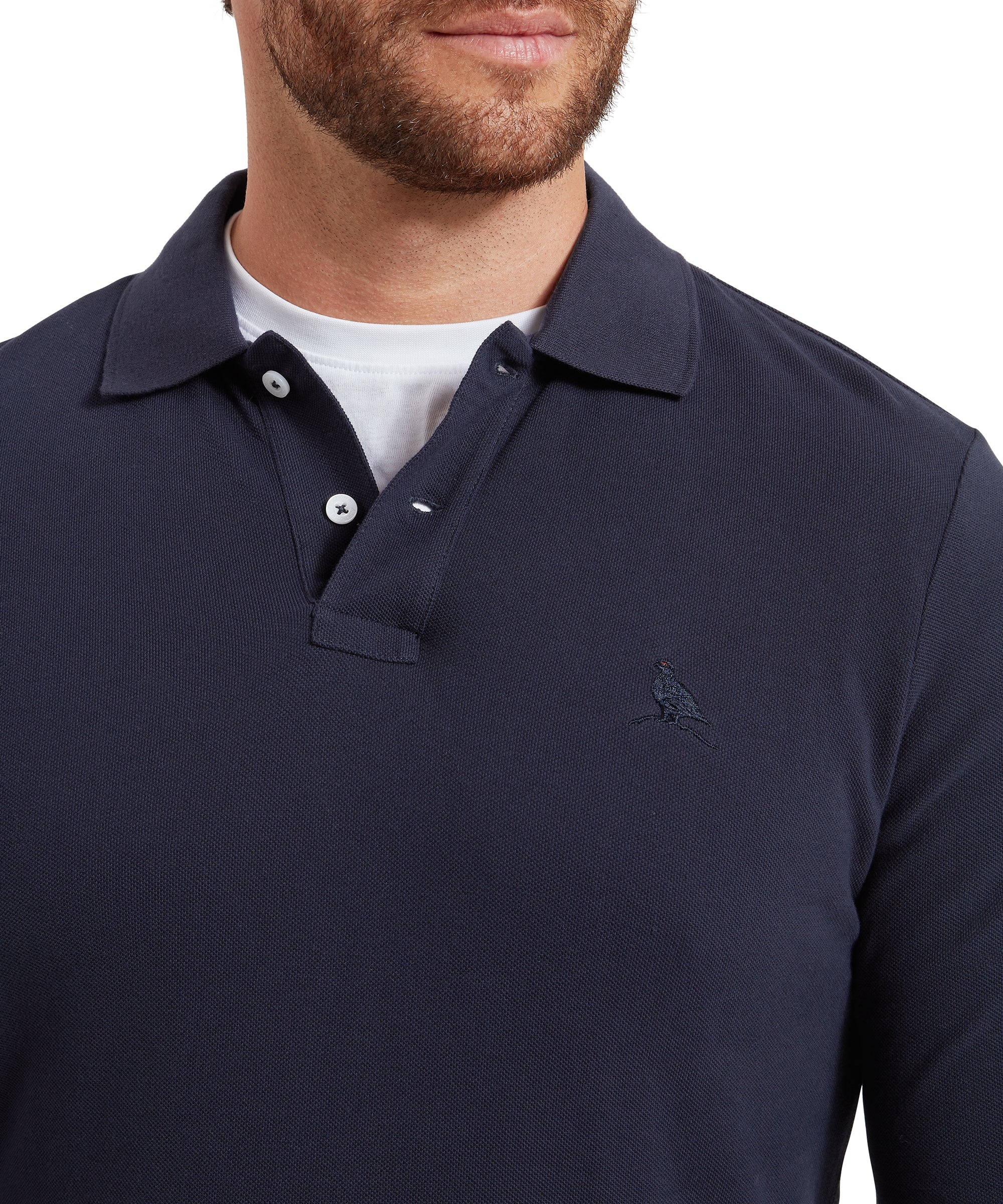 St Ives Long Sleeve Polo Shirt - Navy - Image 6