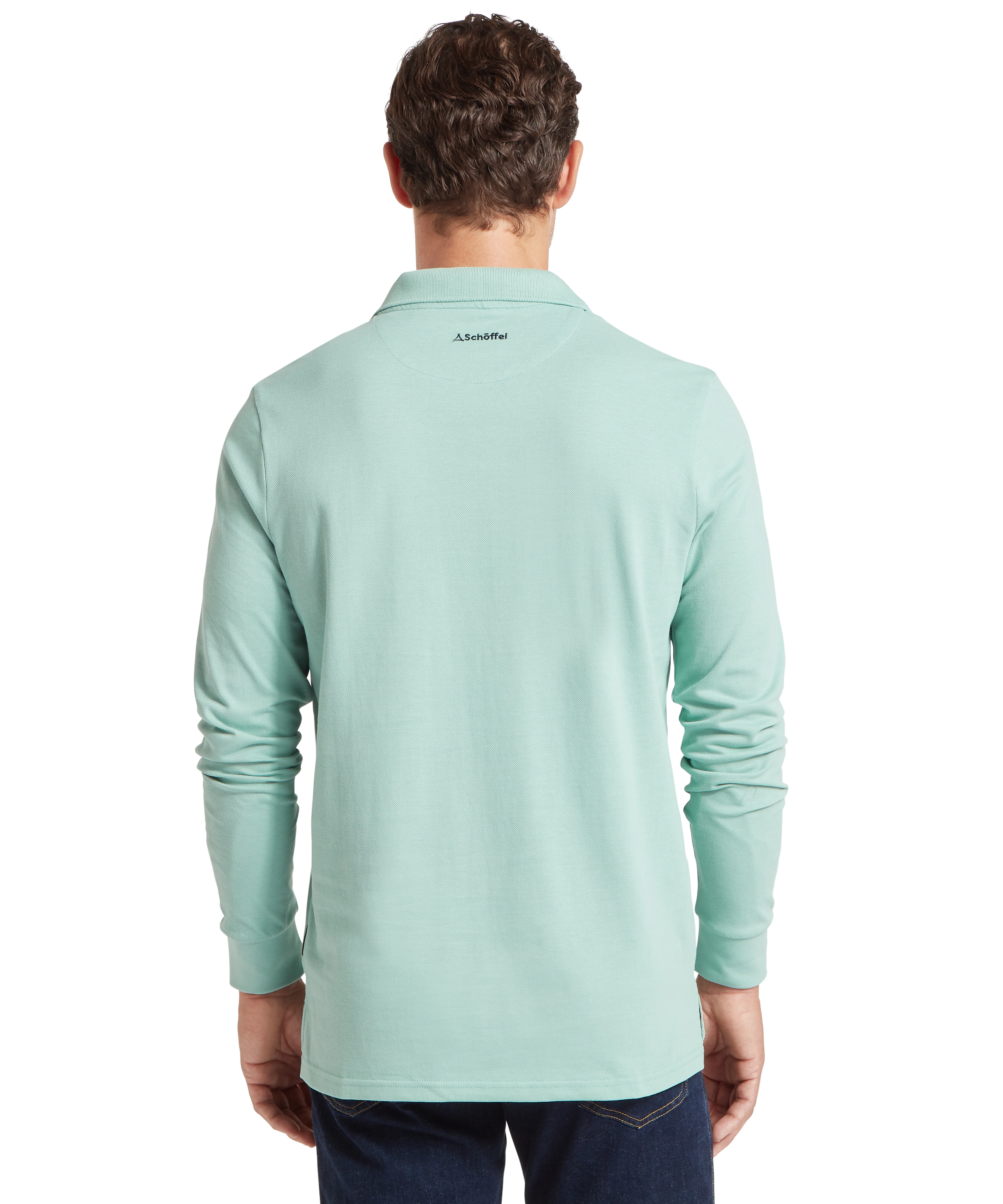 St Ives Long Sleeve Polo Shirt - Surf Blue - Image 5