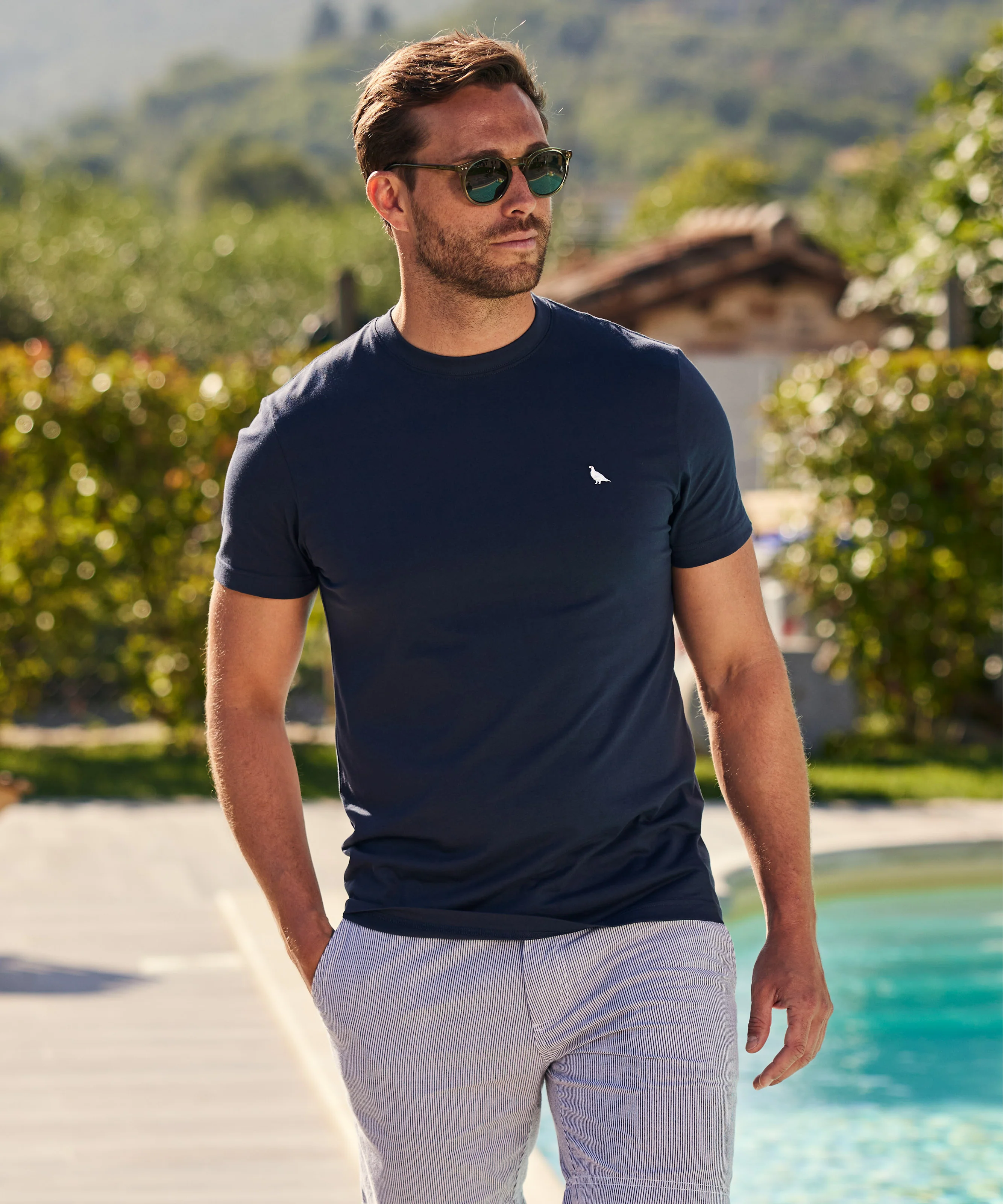 Talland T-Shirt - Navy Heritage Print - Image 2