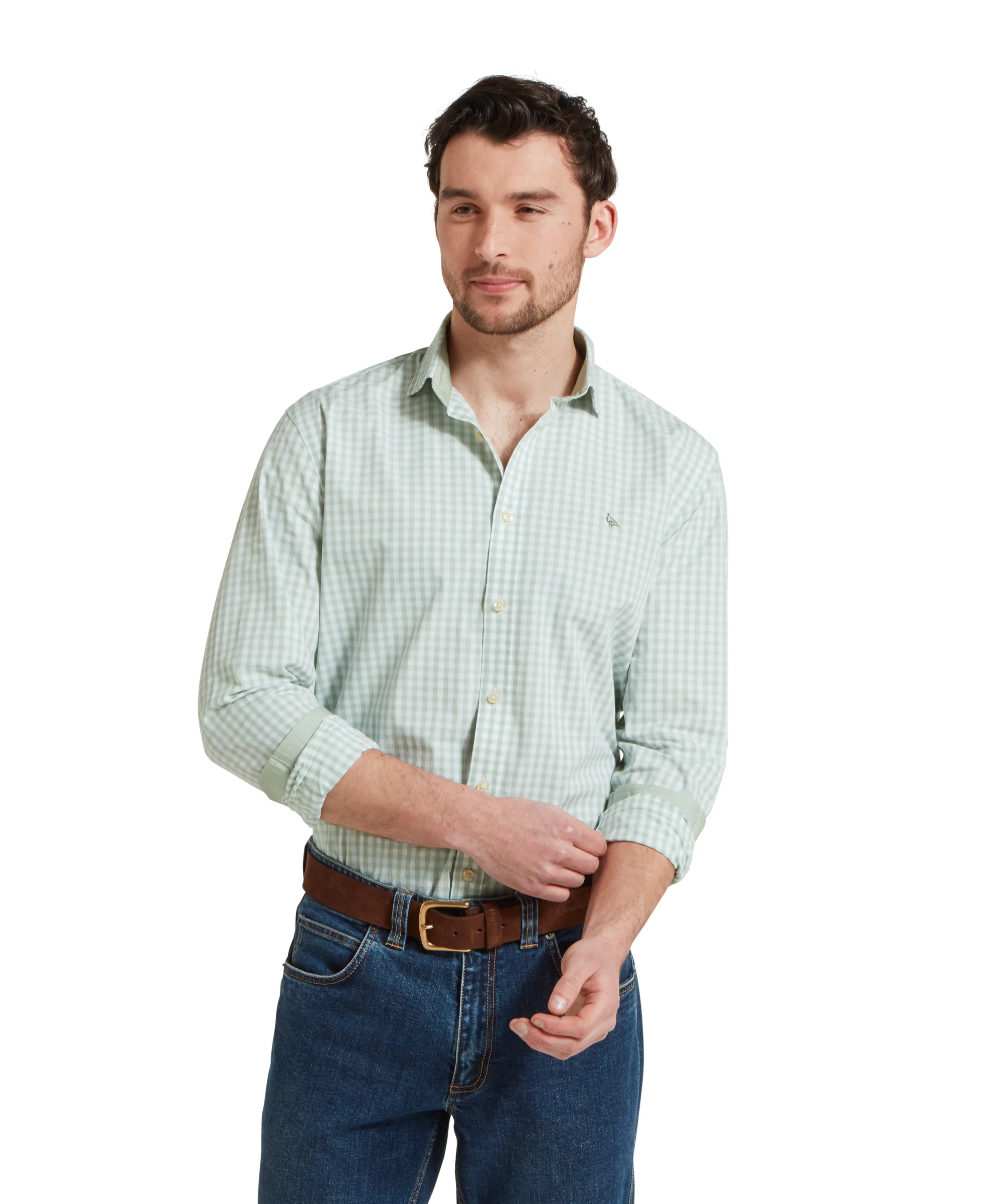 Thorpeness Tailored Shirt - Aqua Sage - Image 2