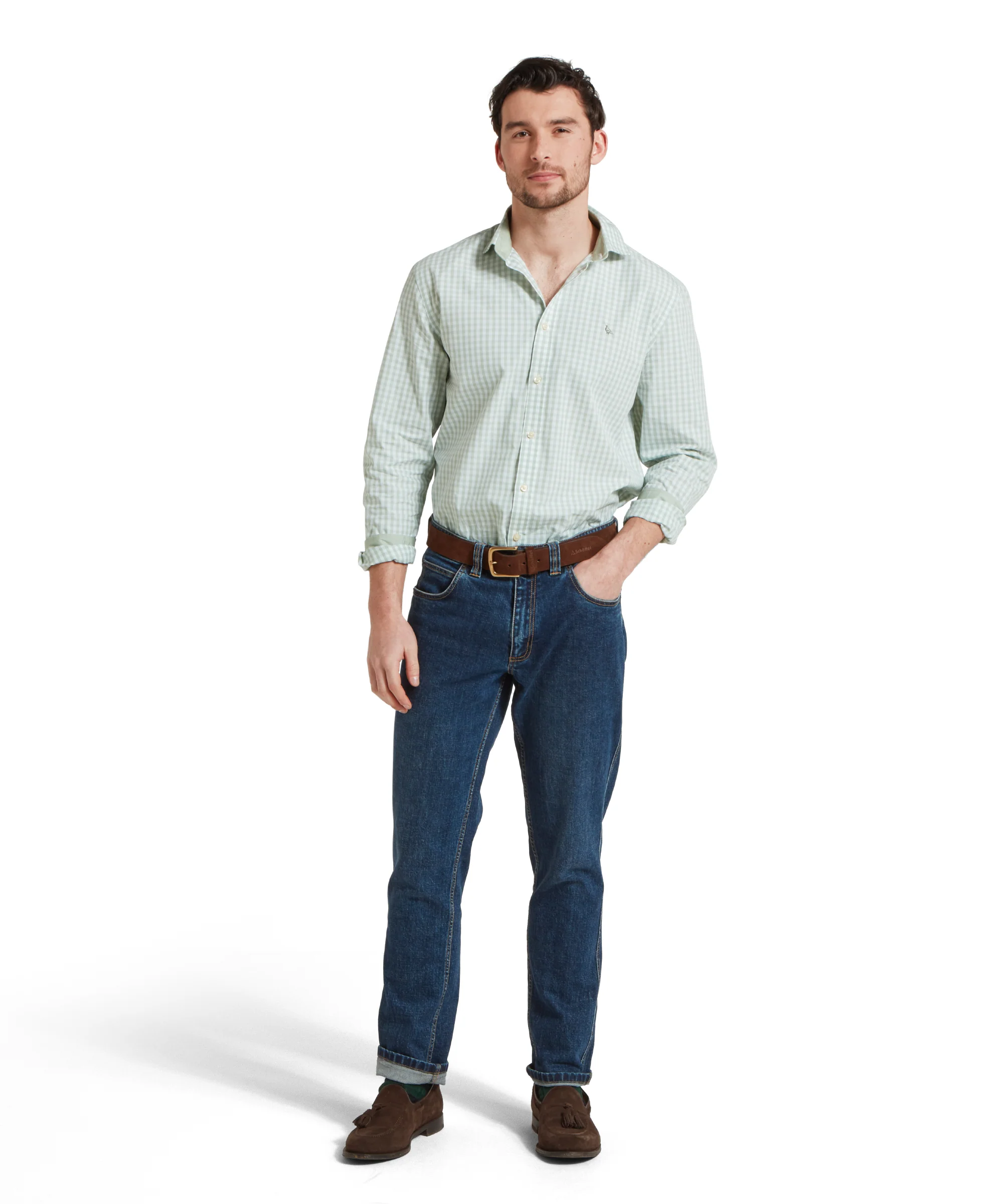 Thorpeness Tailored Shirt - Aqua Sage - Image 3