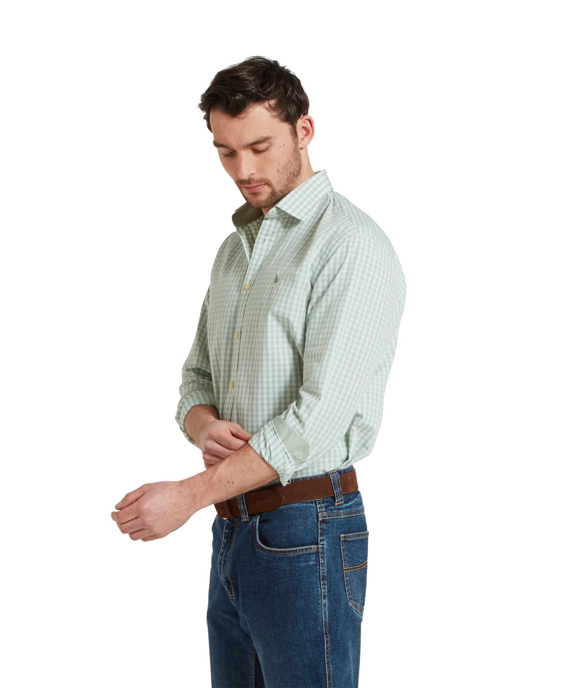 Thorpeness Tailored Shirt - Aqua Sage - Image 4