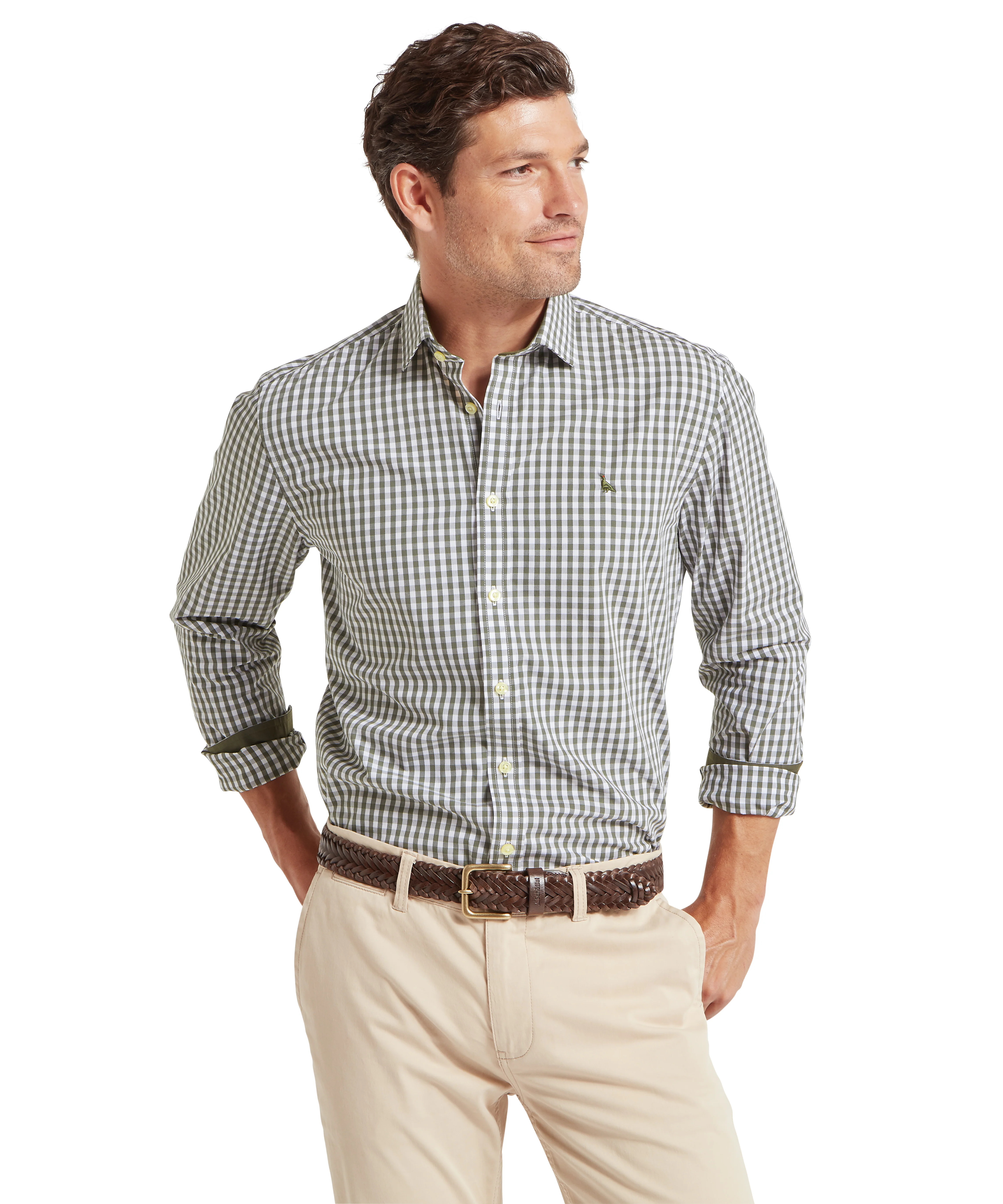 Thorpeness Tailored Shirt - Beetle Green Check - Image 2