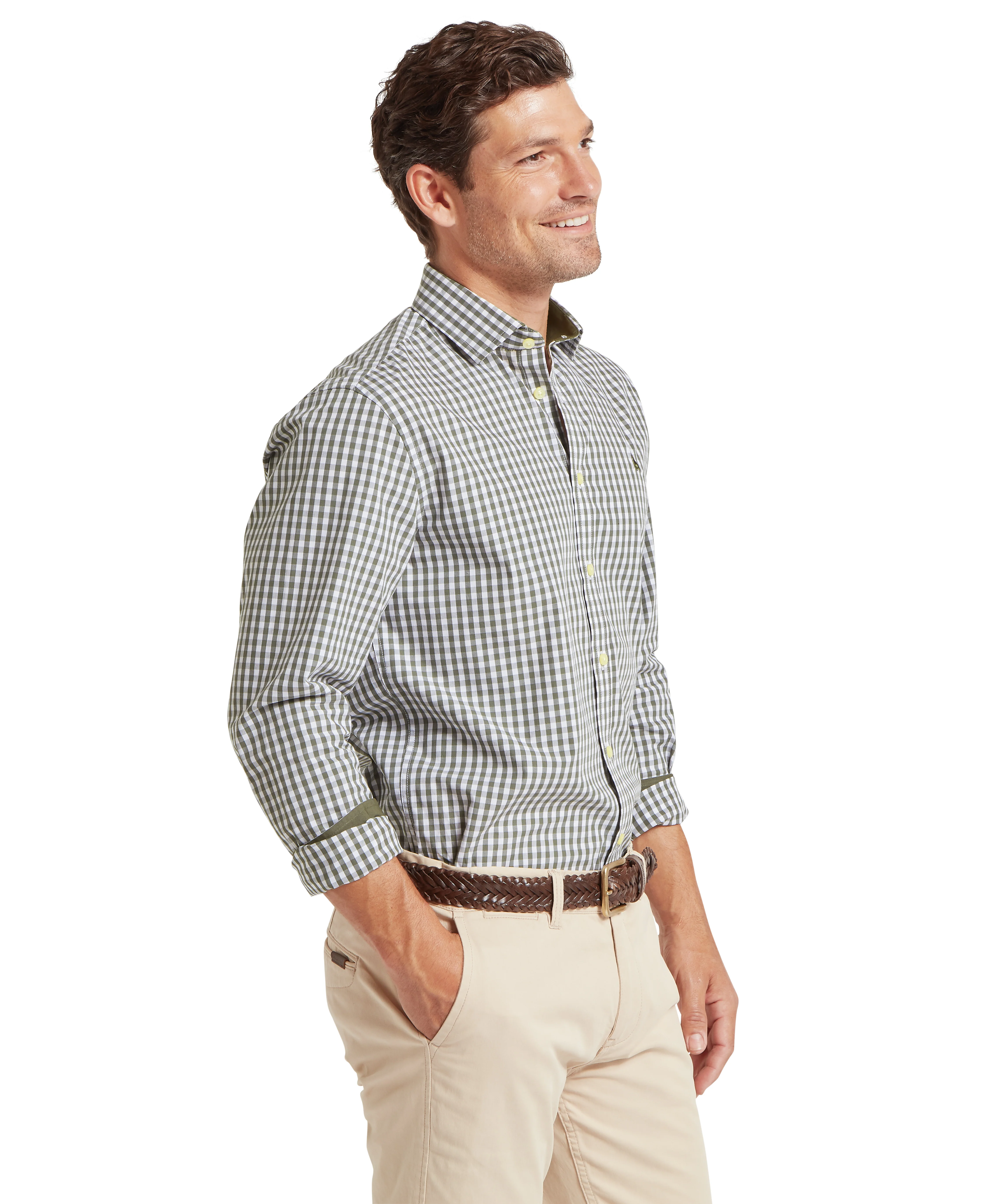 Thorpeness Tailored Shirt - Beetle Green Check - Image 4