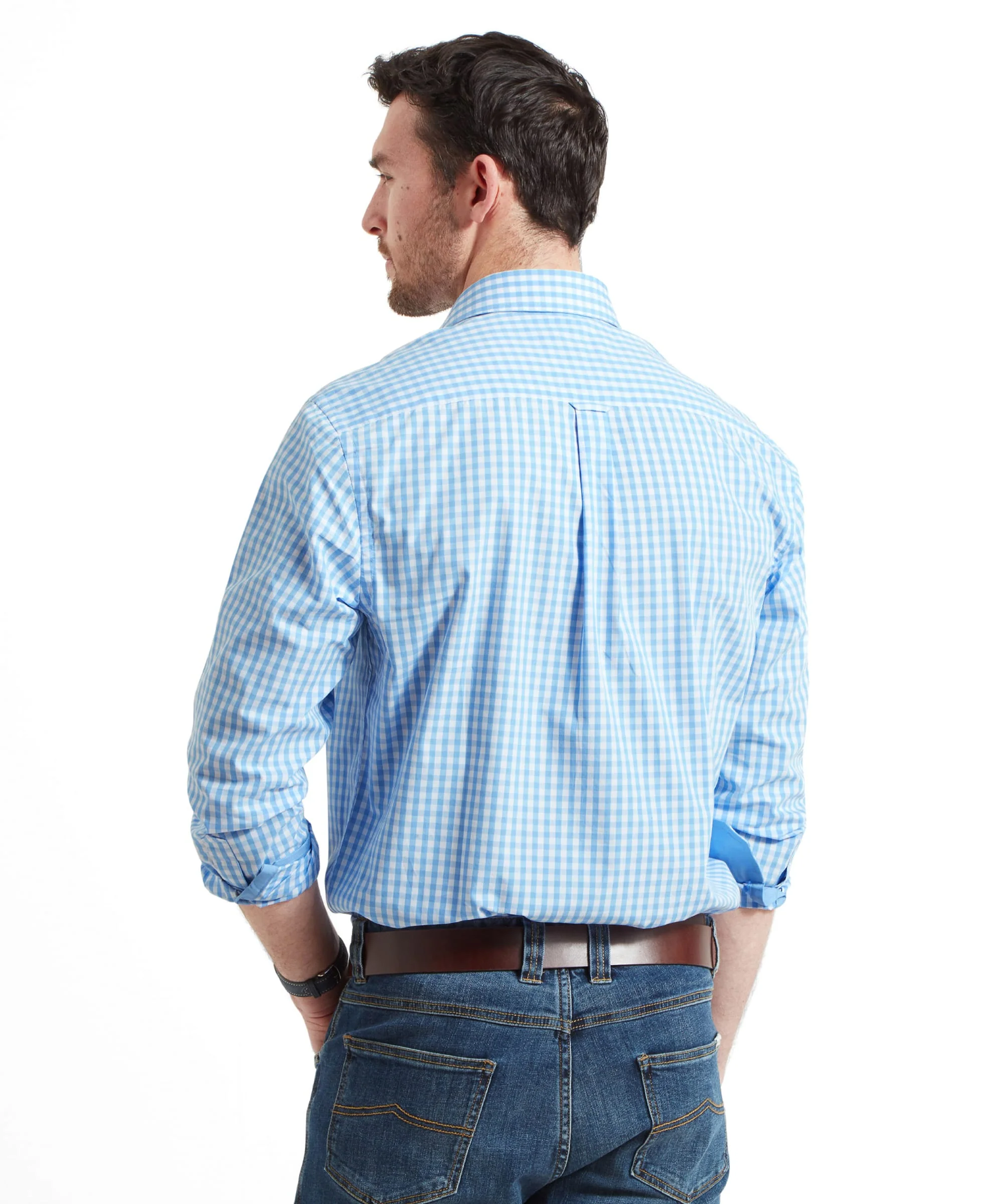 Thorpeness Tailored Shirt - Blue Check - Image 5