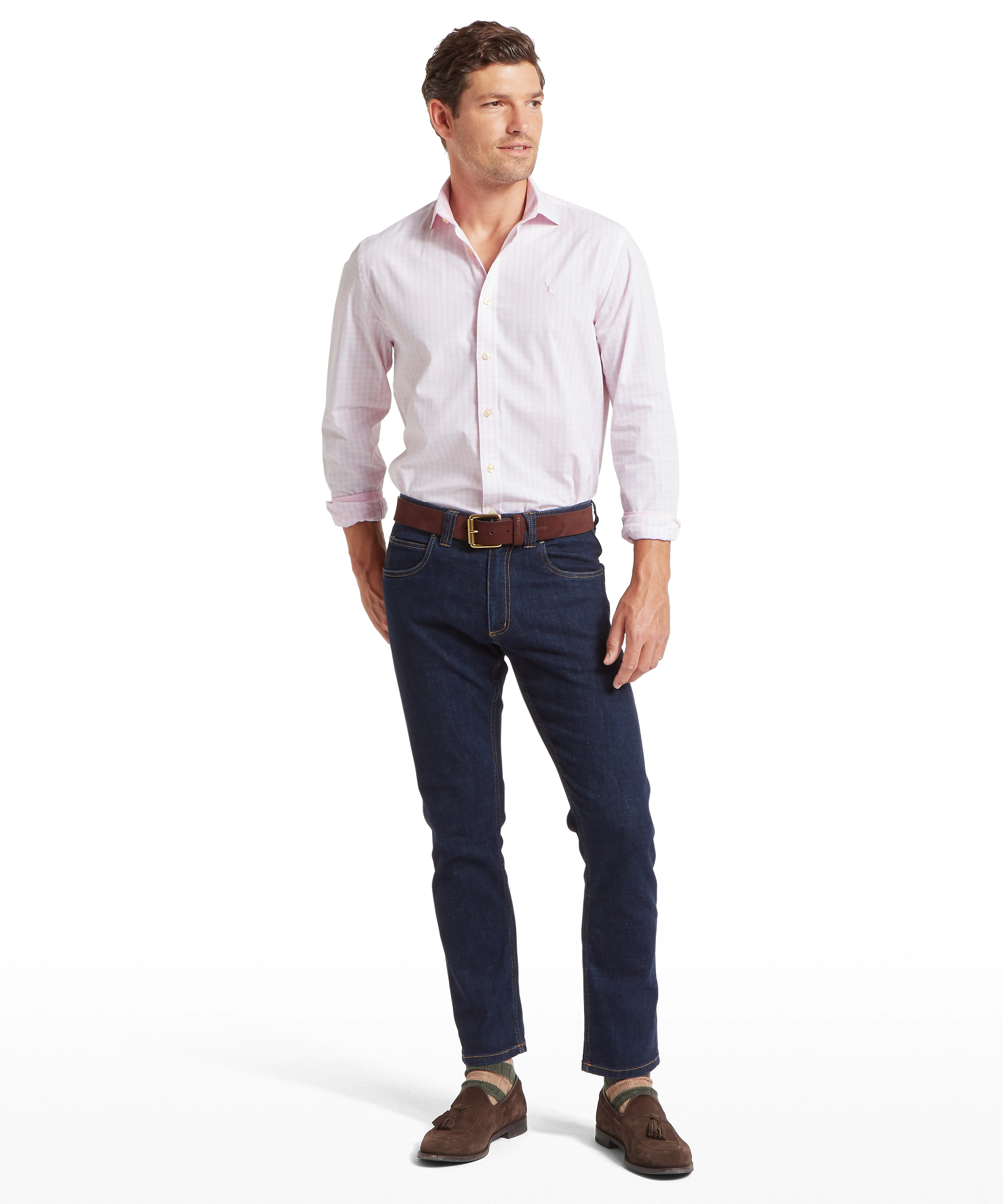 Thorpeness Tailored Shirt - Pale Rosé Check - Image 3