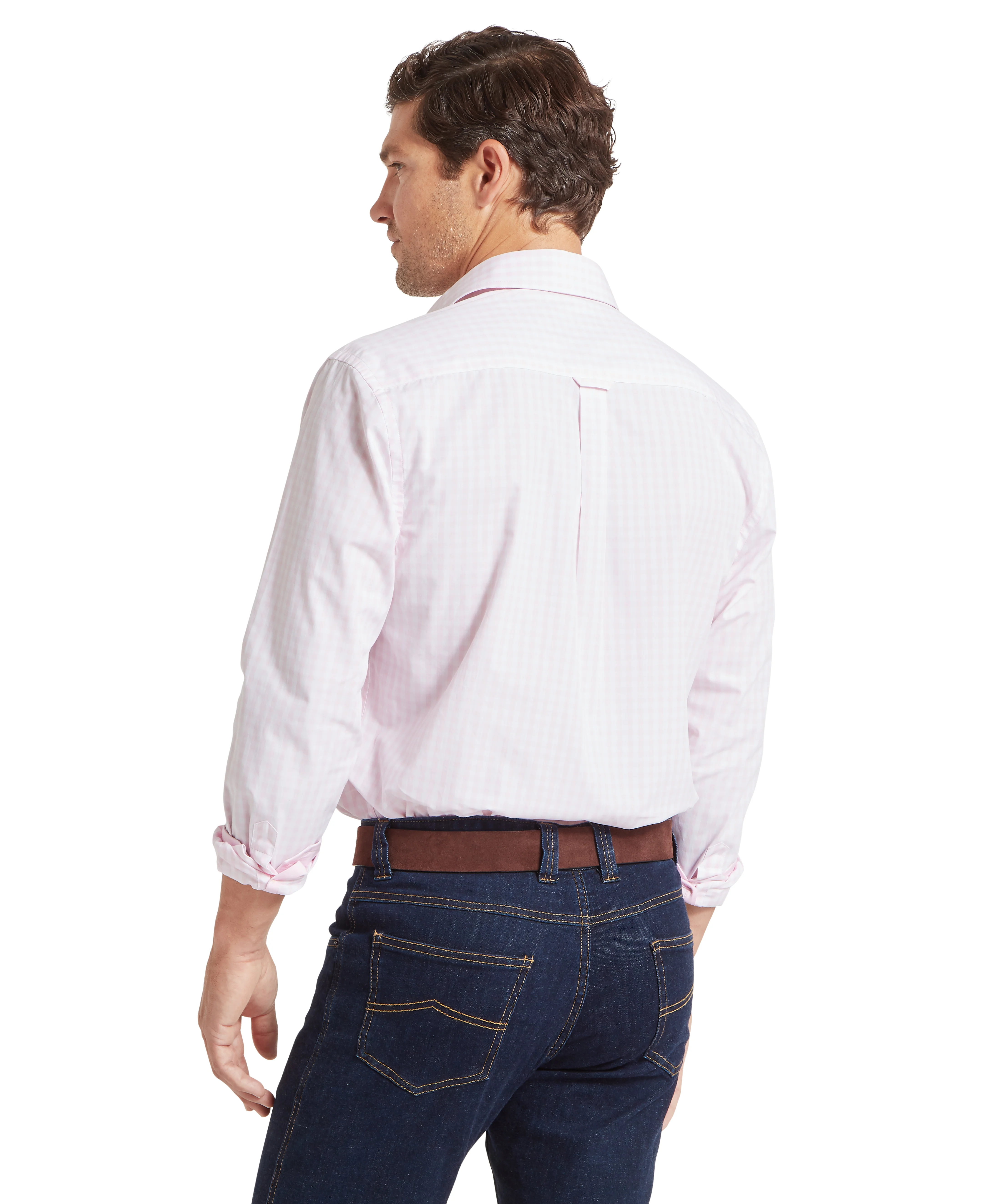 Thorpeness Tailored Shirt - Pale Rosé Check - Image 5
