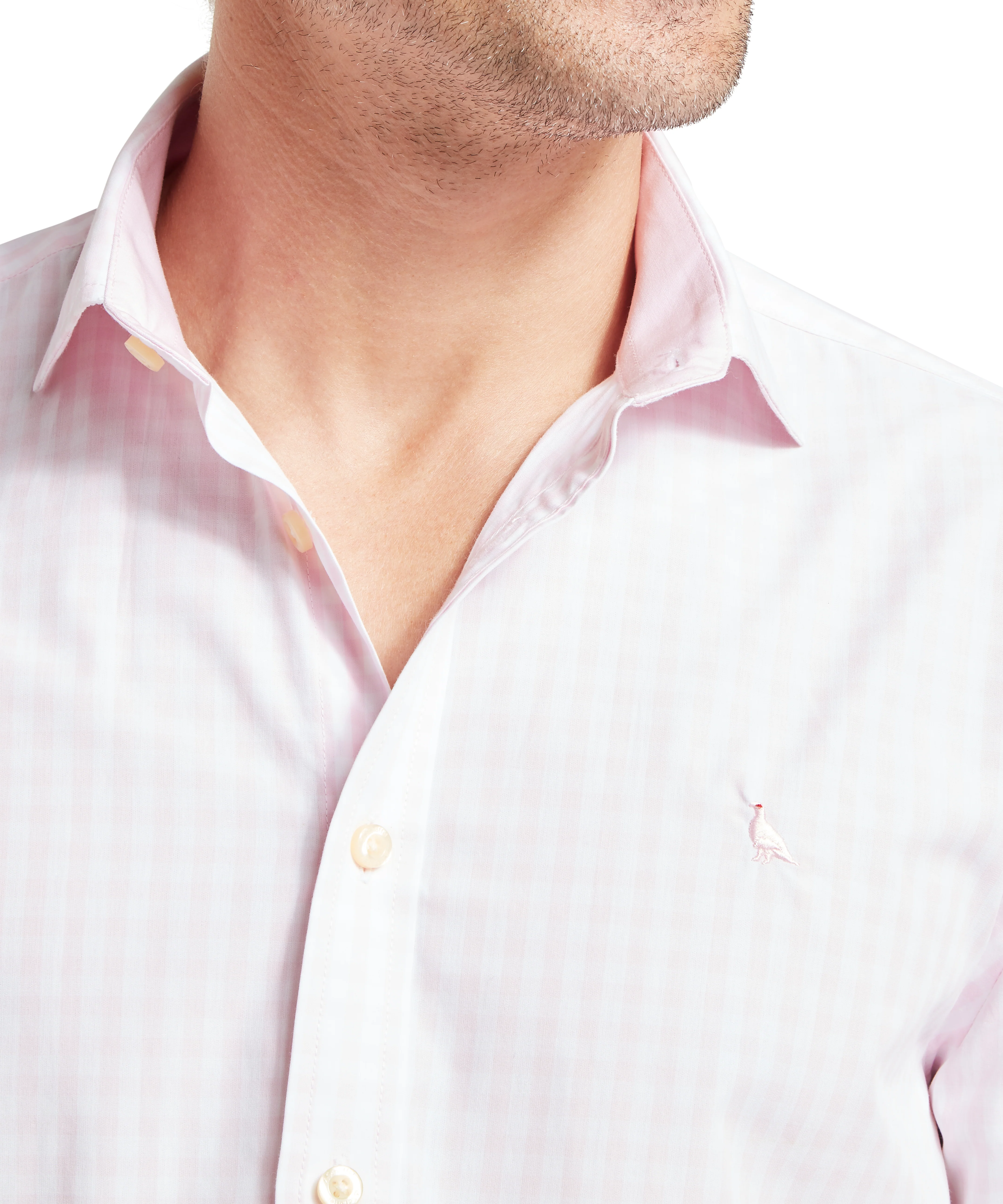 Thorpeness Tailored Shirt - Pale Rosé Check - Image 6