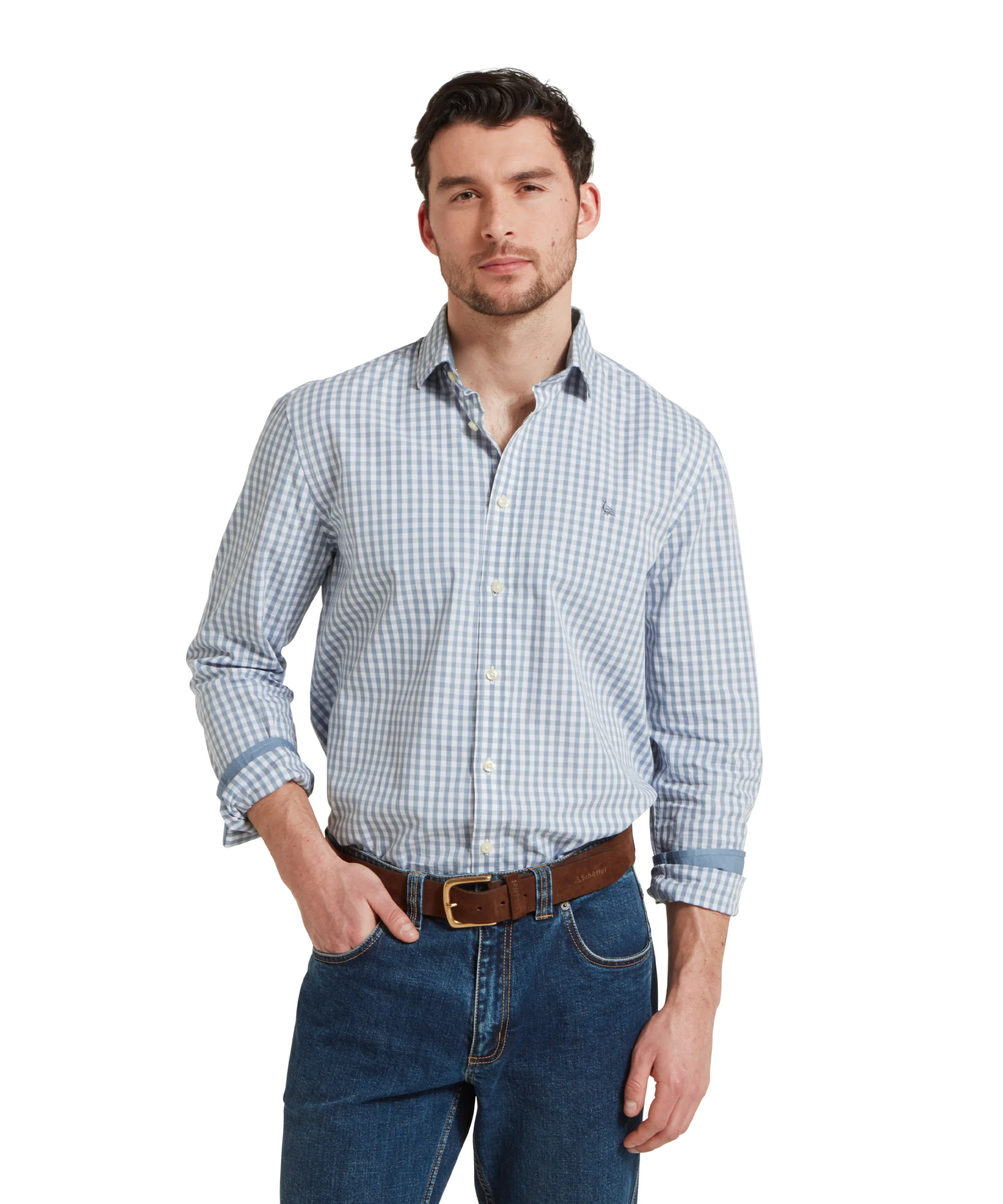 Thorpeness Tailored Shirt - Pigeon Blue - Image 2