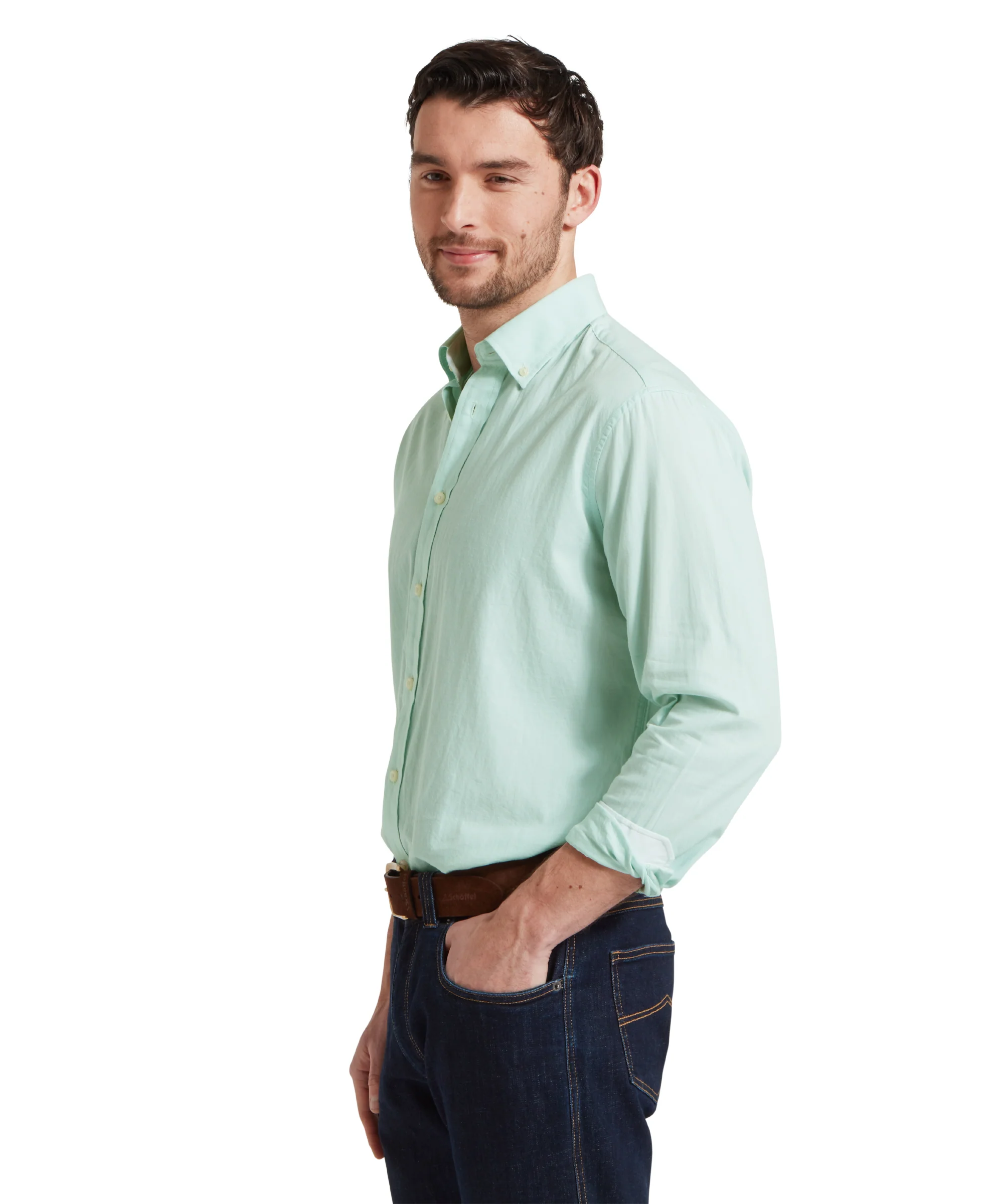 Titchwell Tailored Shirt - Pale Mint - Image 4