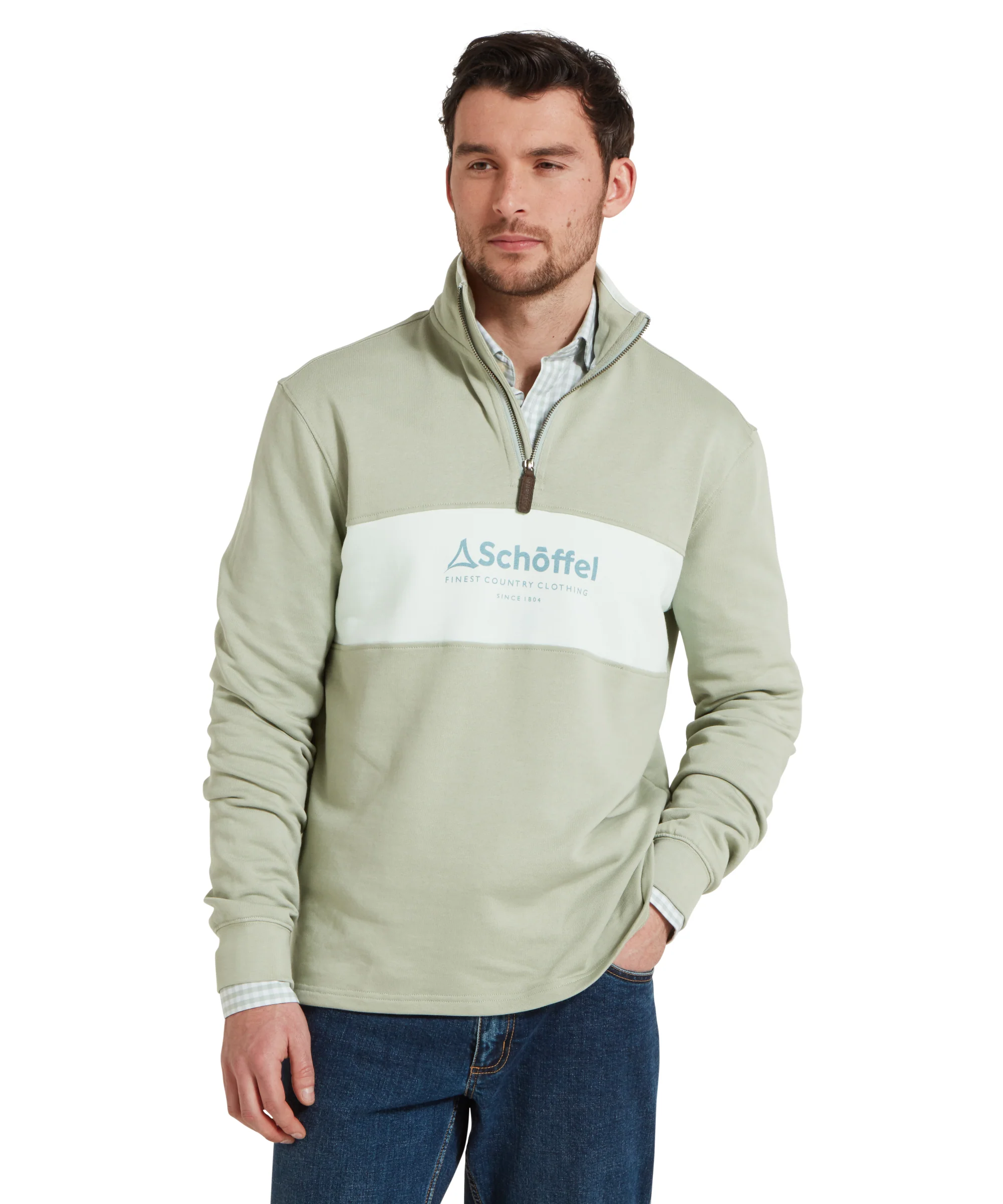 Trencrom Quarter Zip - Aqua Grey/Blue Water - Image 2
