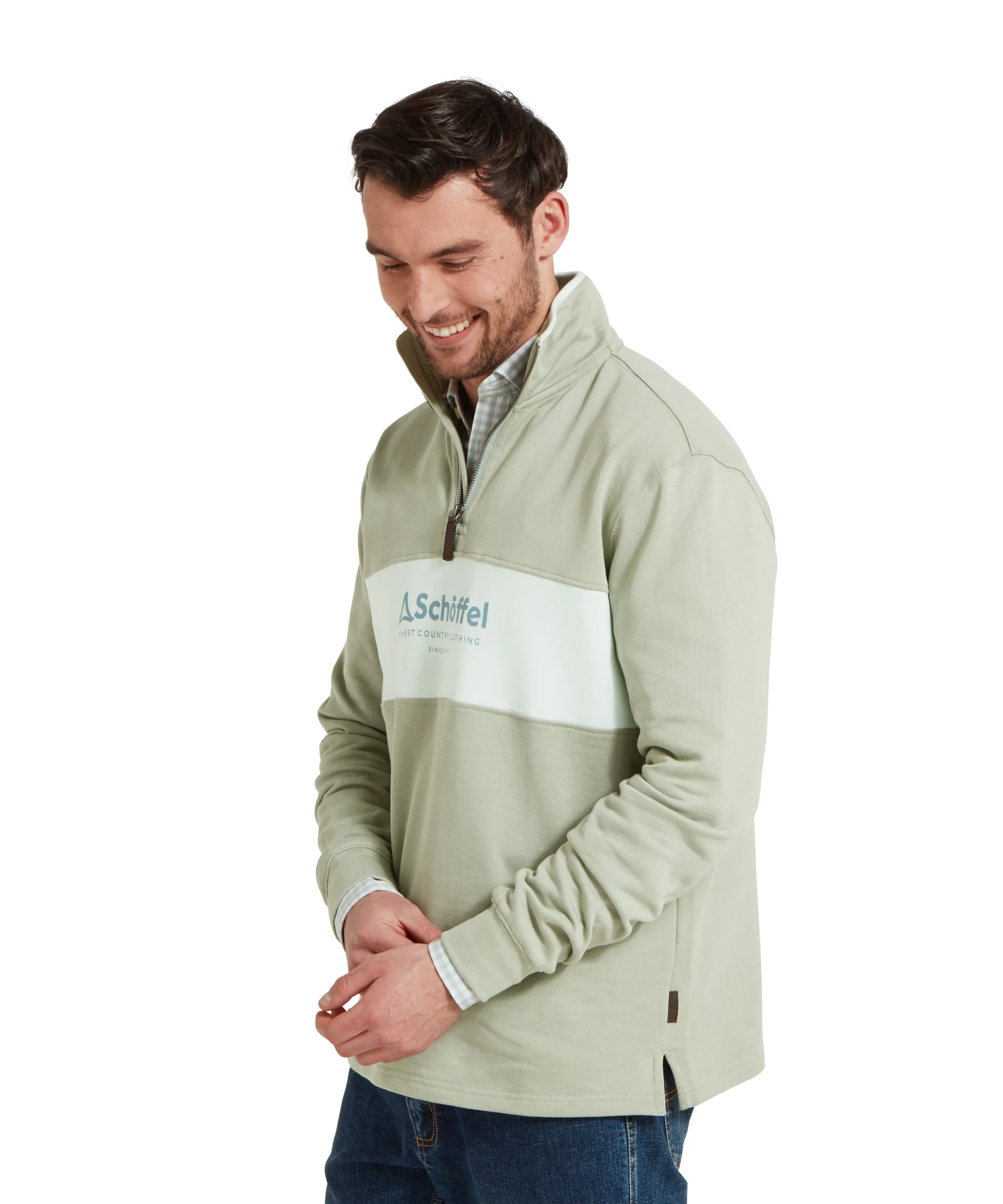 Trencrom Quarter Zip - Aqua Grey/Blue Water - Image 4