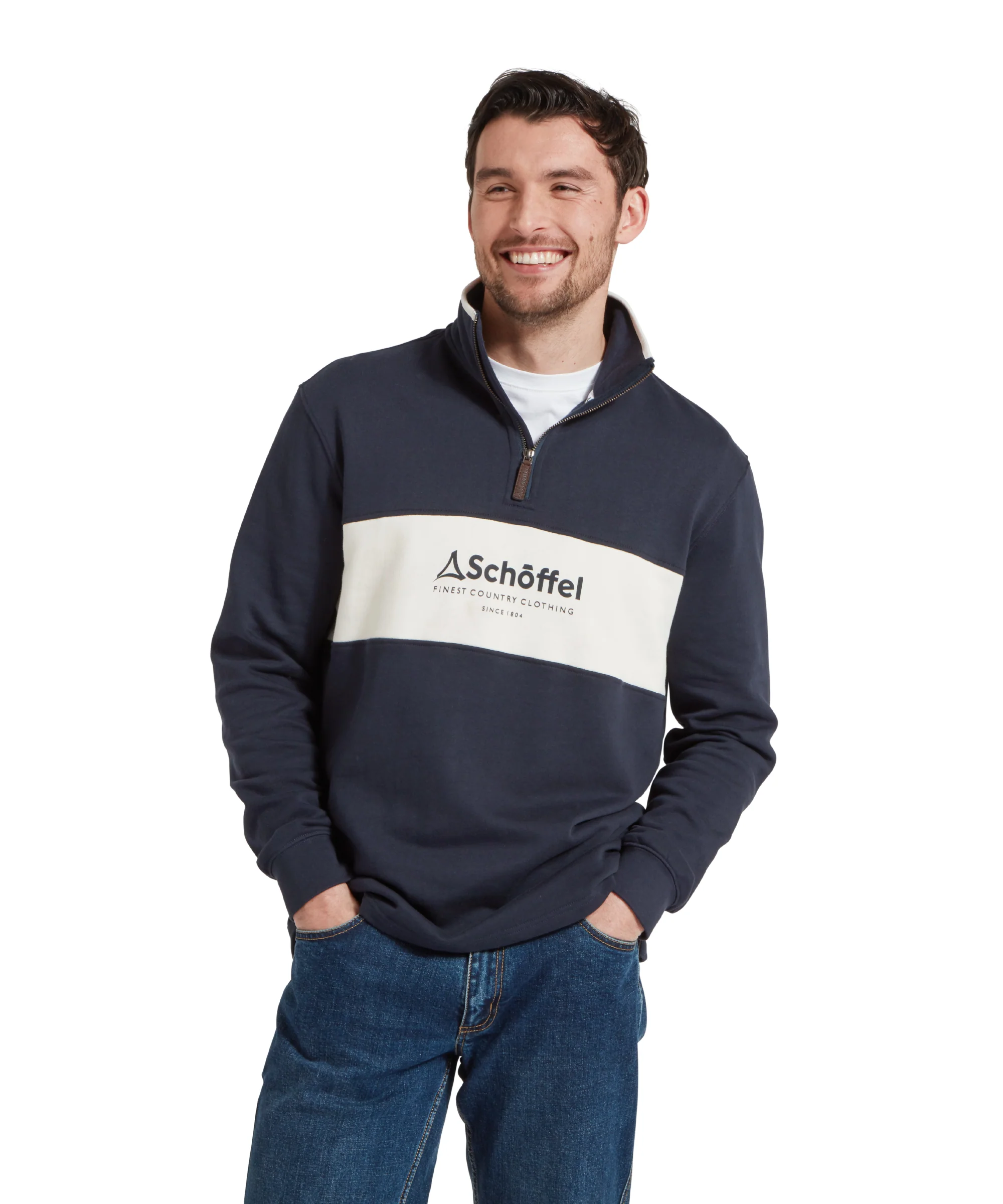 Trencrom Quarter Zip - Navy/Stone - Image 2