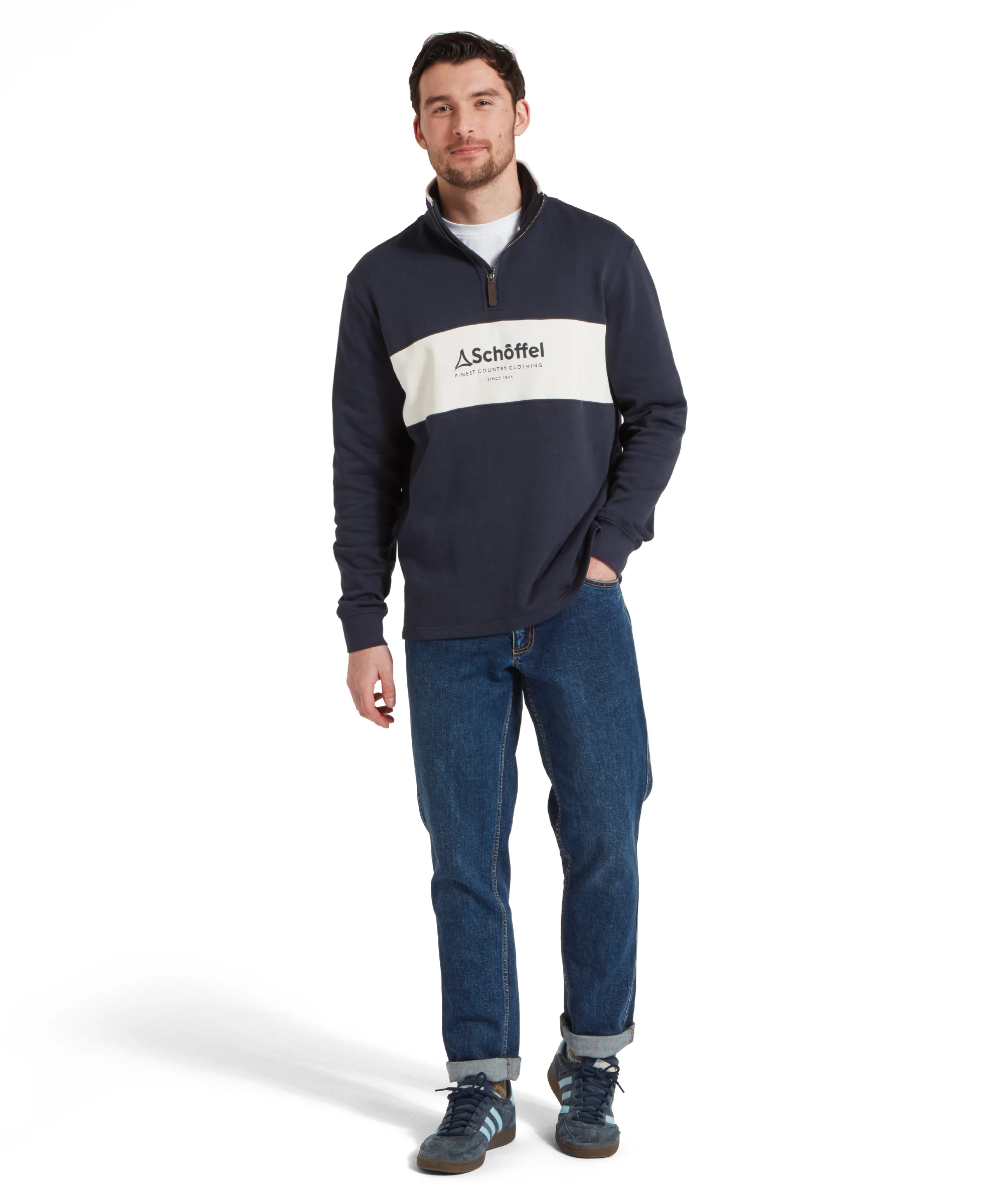 Trencrom Quarter Zip - Navy/Stone - Image 3