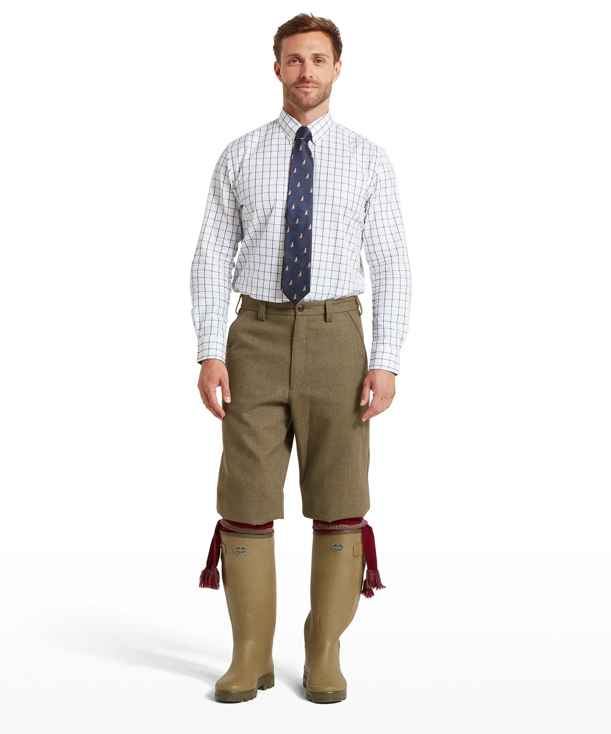 Tweed Plus Fours - Loden Green Herringbone Tweed - Image 2