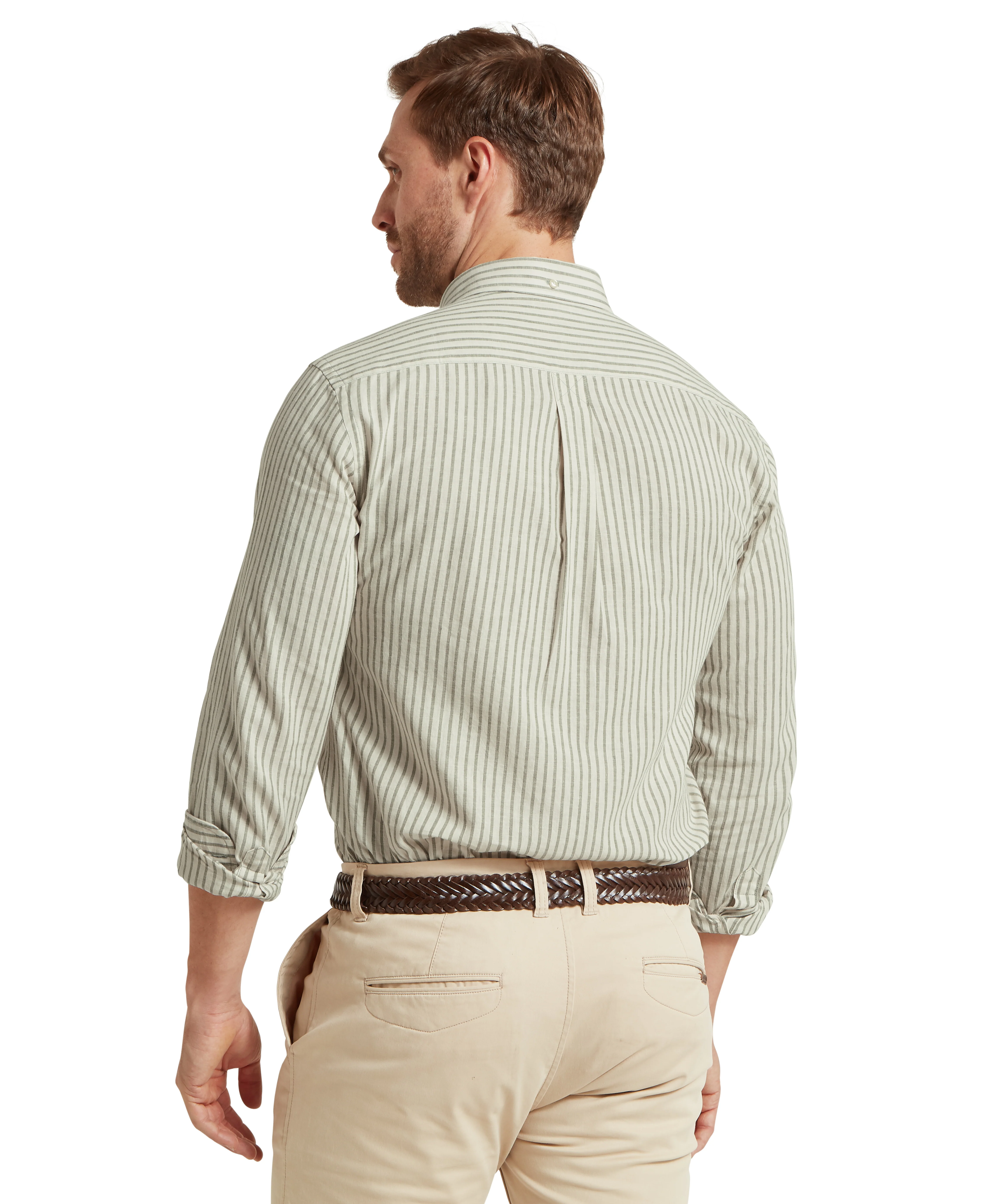 Walsingham Linen Shirt - Agave Green Stripe - Image 5