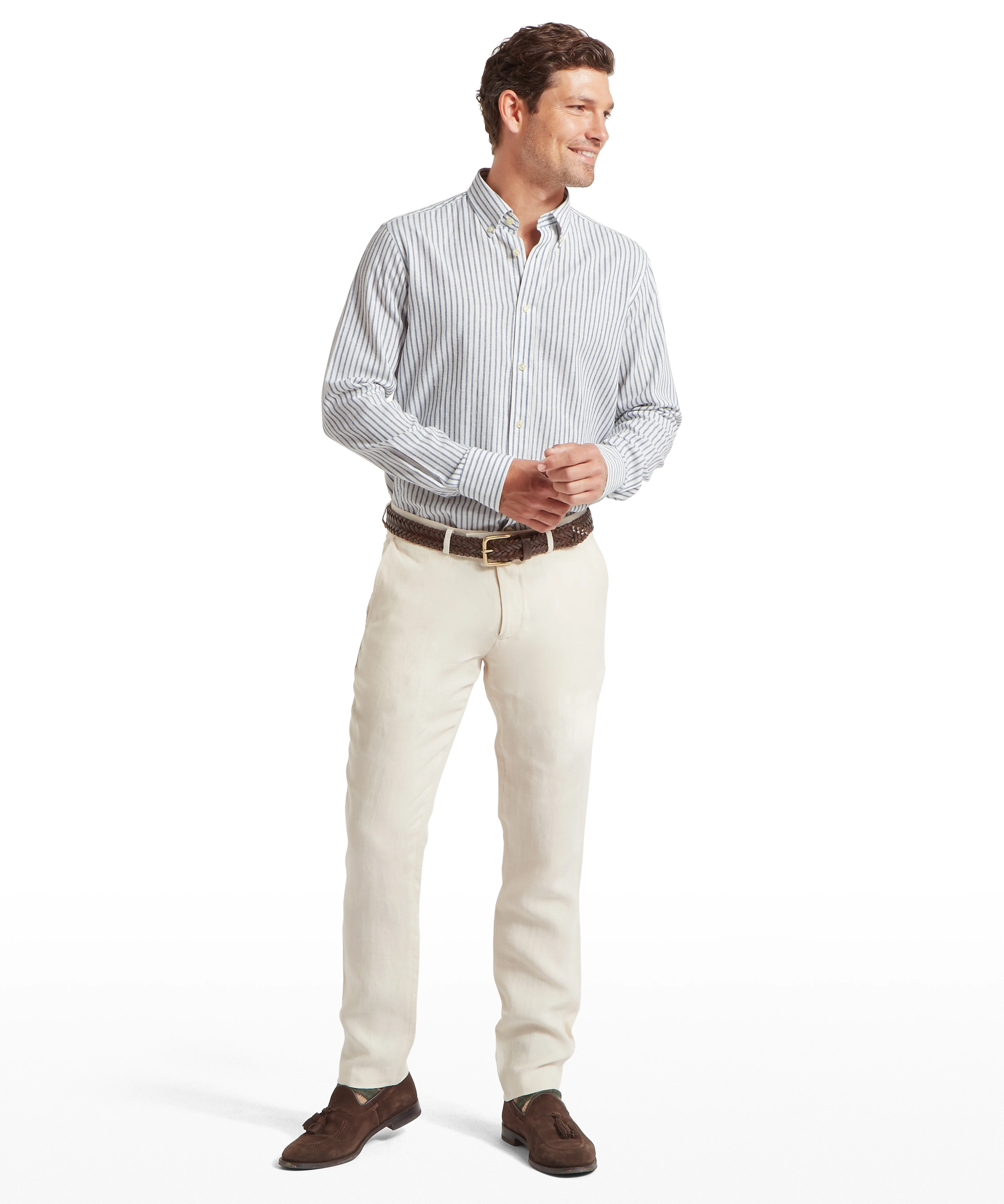Walsingham Linen Shirt - Blue Stripe - Image 3