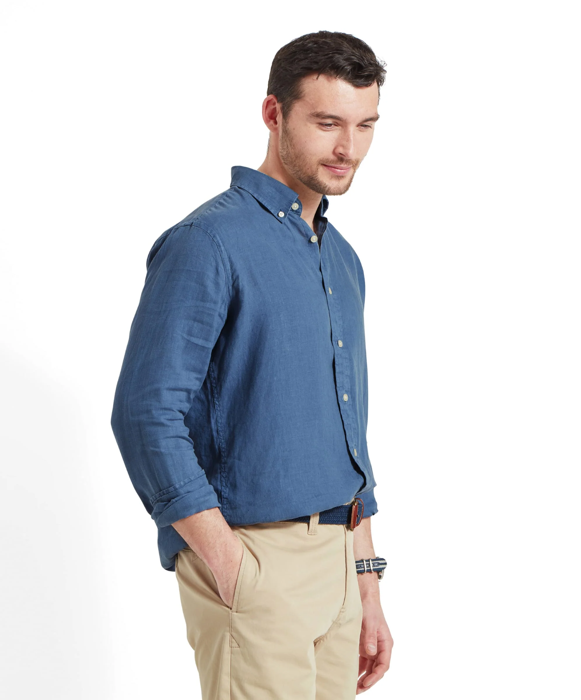 Walsingham Linen Shirt - French Navy - Image 5