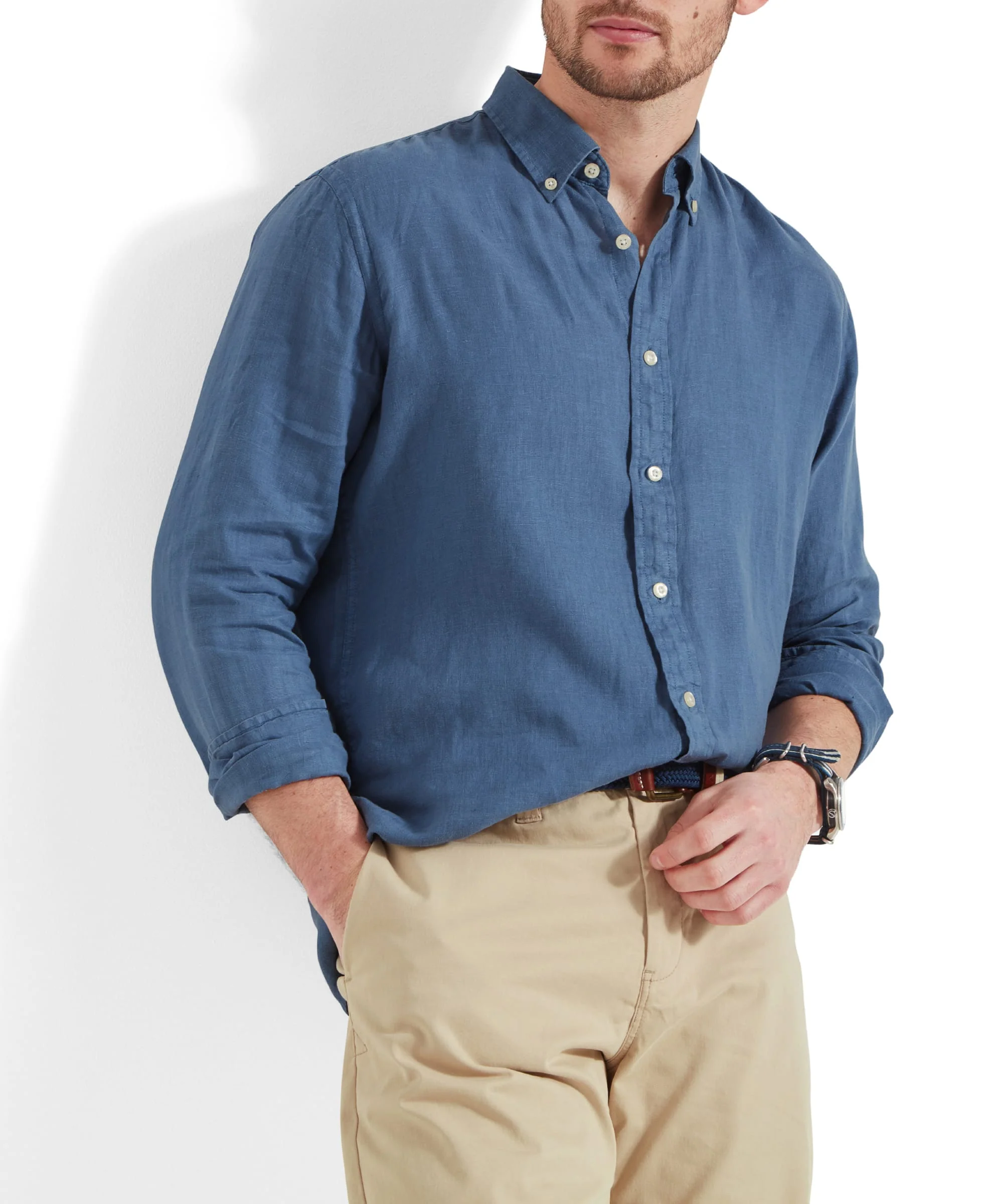 Walsingham Linen Shirt - French Navy - Image 8